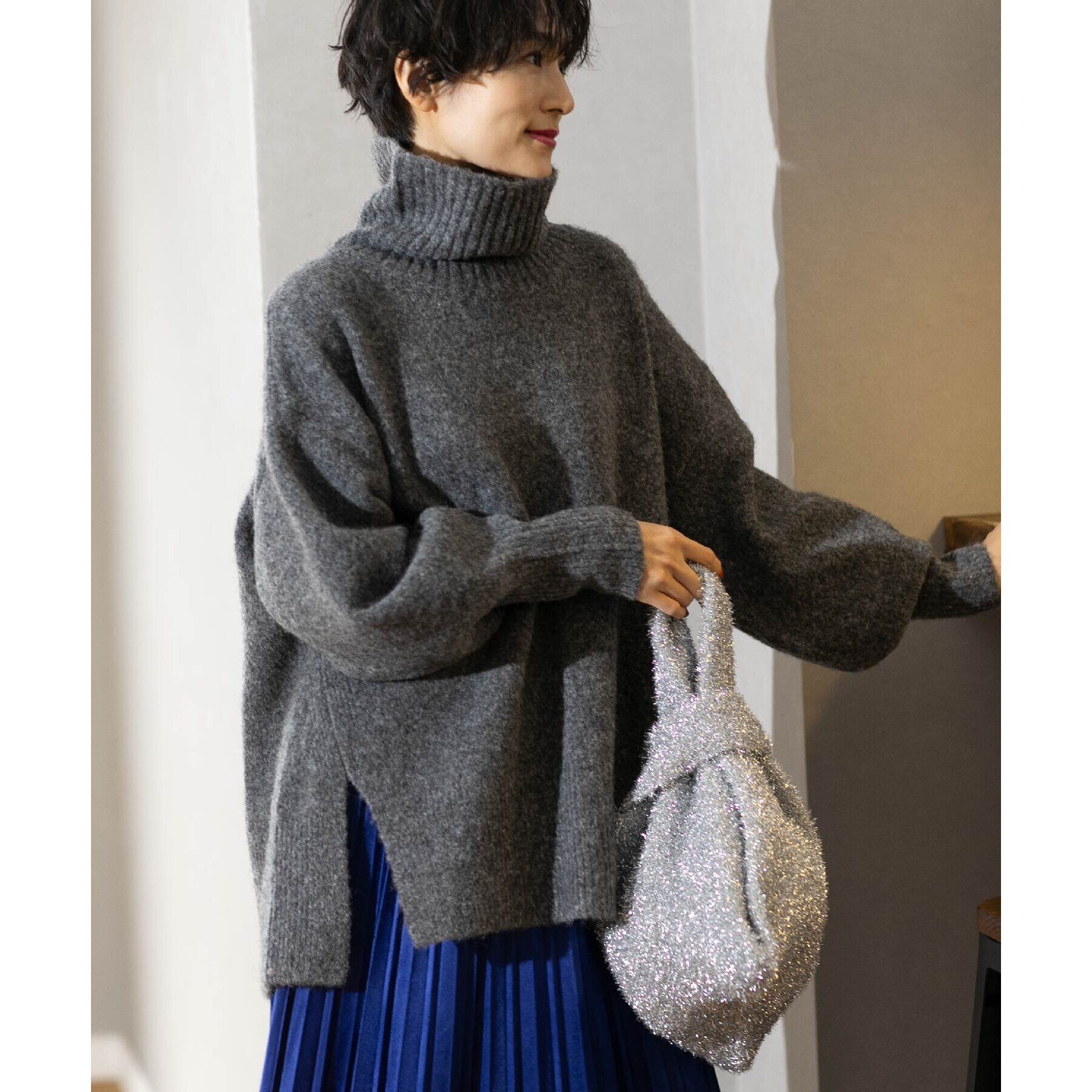OPAQUE.CLIP「ミドルゲージハイネックニット【洗濯機洗い可】」|ニット・セーター|