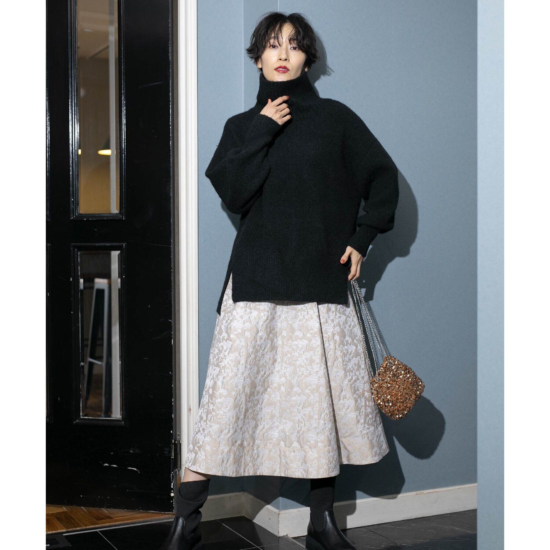 OPAQUE.CLIP「ミドルゲージハイネックニット【洗濯機洗い可】」|ニット・セーター|