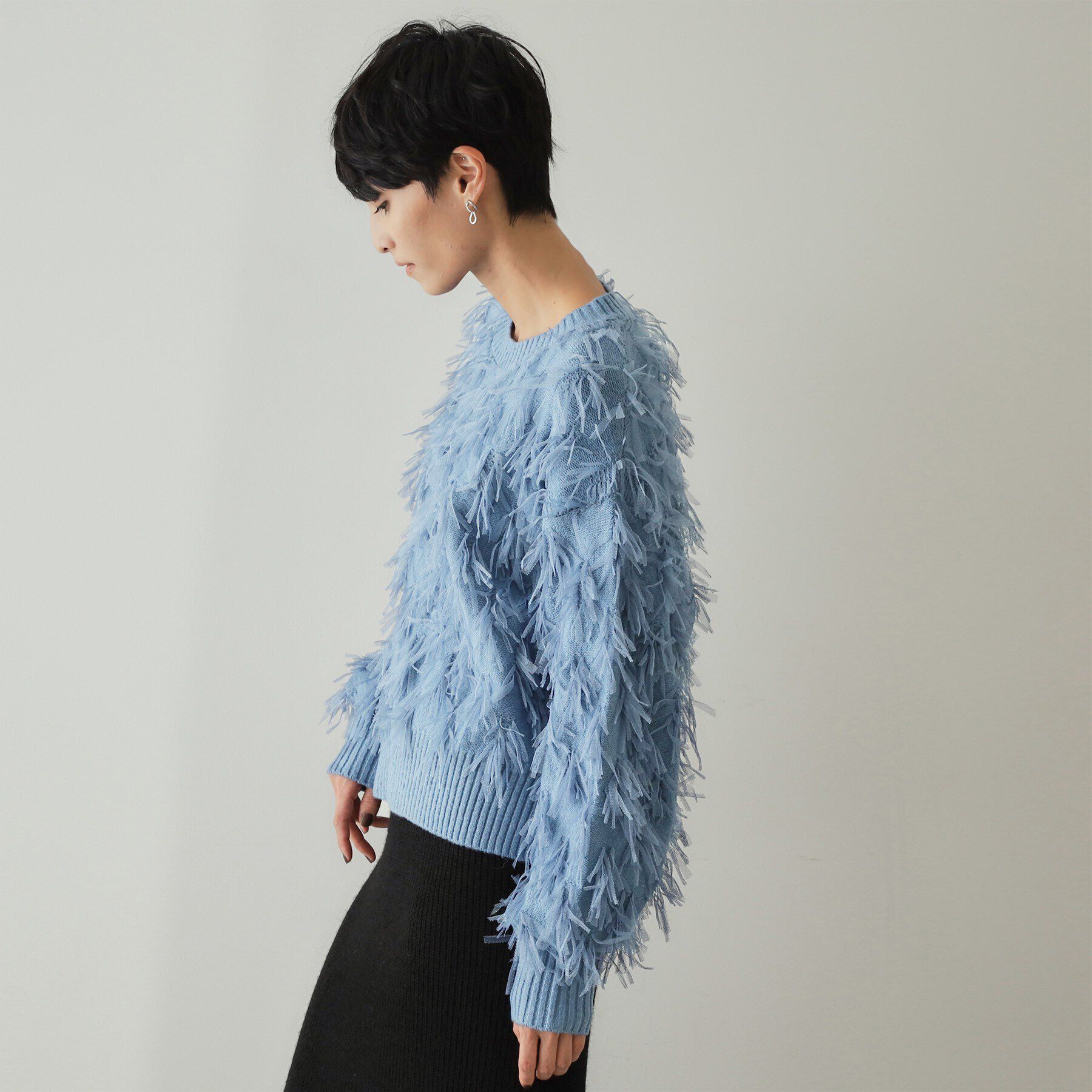 OPAQUE.CLIP「チュールテープヤーンニット【洗濯機洗い可】」|ニット・セーター|