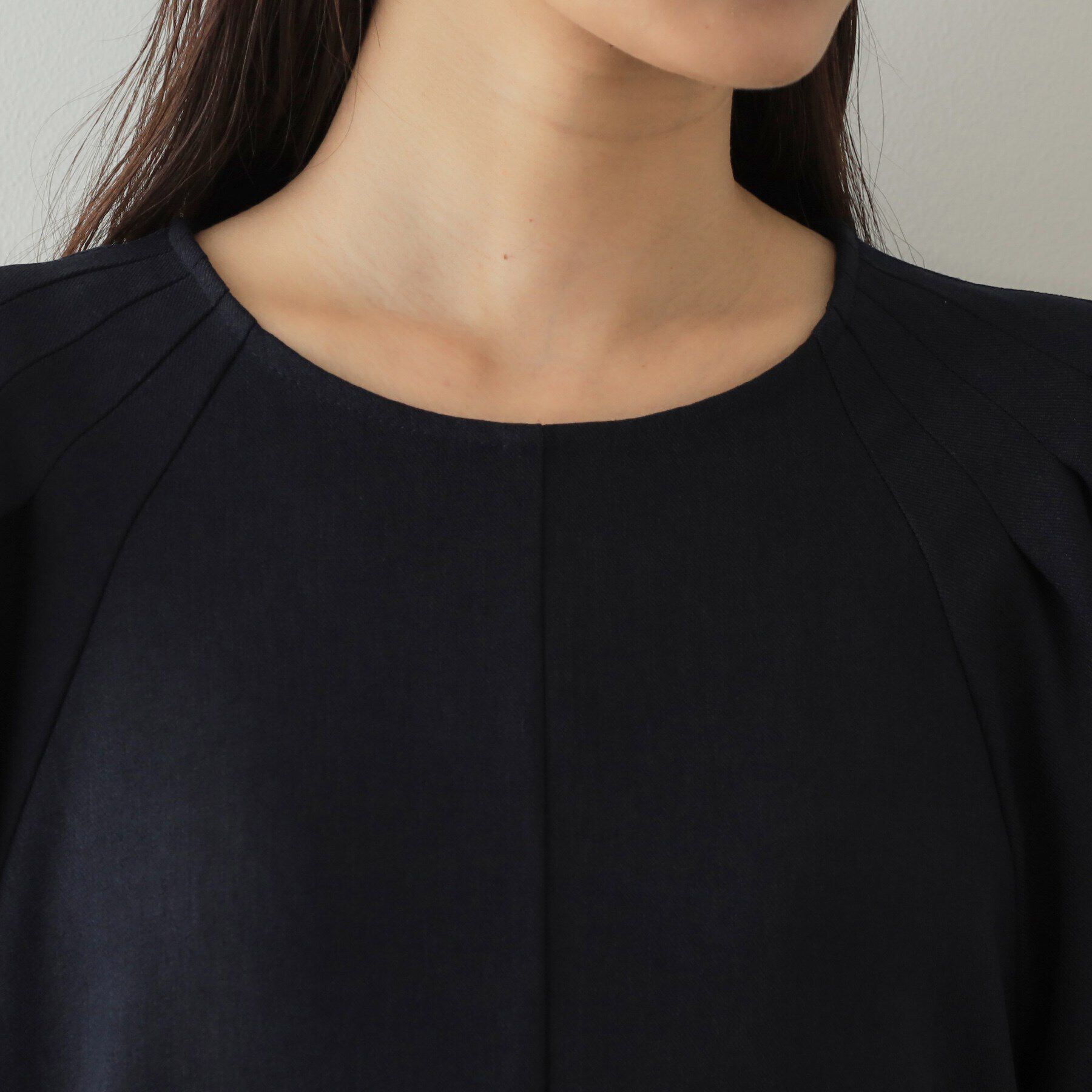 OPAQUE.CLIP「ウールライク タックデザインワンピース【洗濯機洗い可】」|ワンピース|