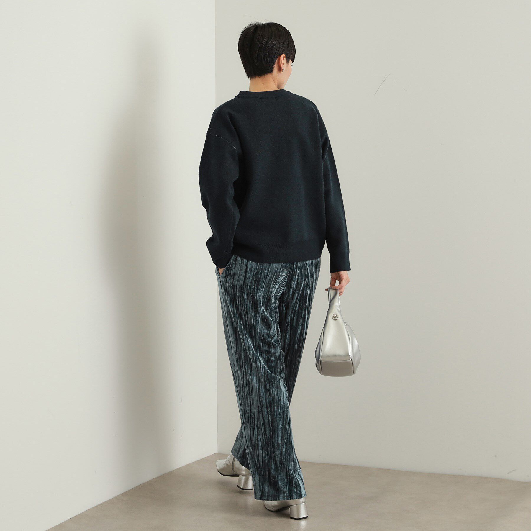 OPAQUE.CLIP「クラッシュベロア イージーワイドパンツ【洗濯機洗い可】」|その他|