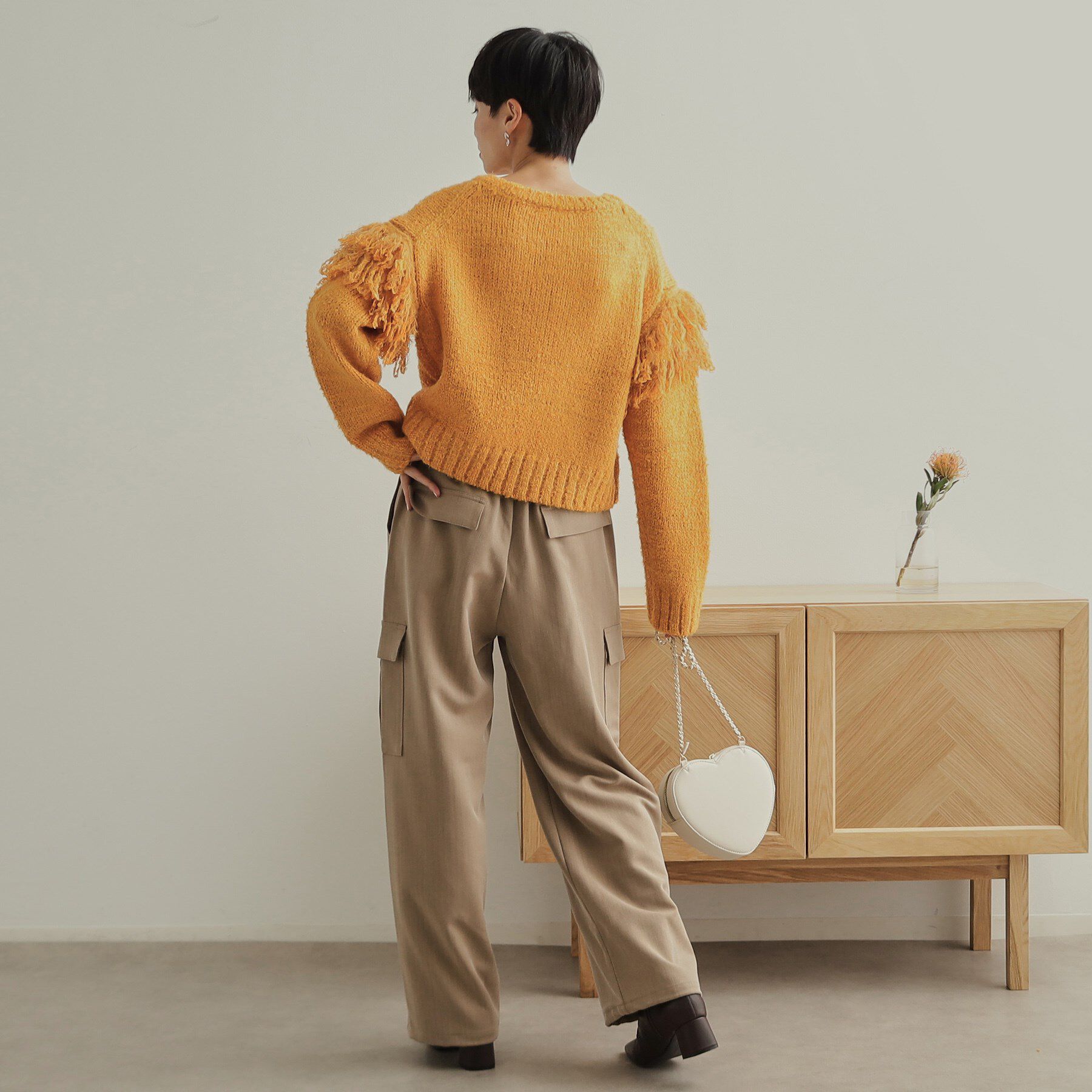 OPAQUE.CLIP「フリンジローゲージニット【洗濯機洗い可/抗ピル】」|ニット・セーター|