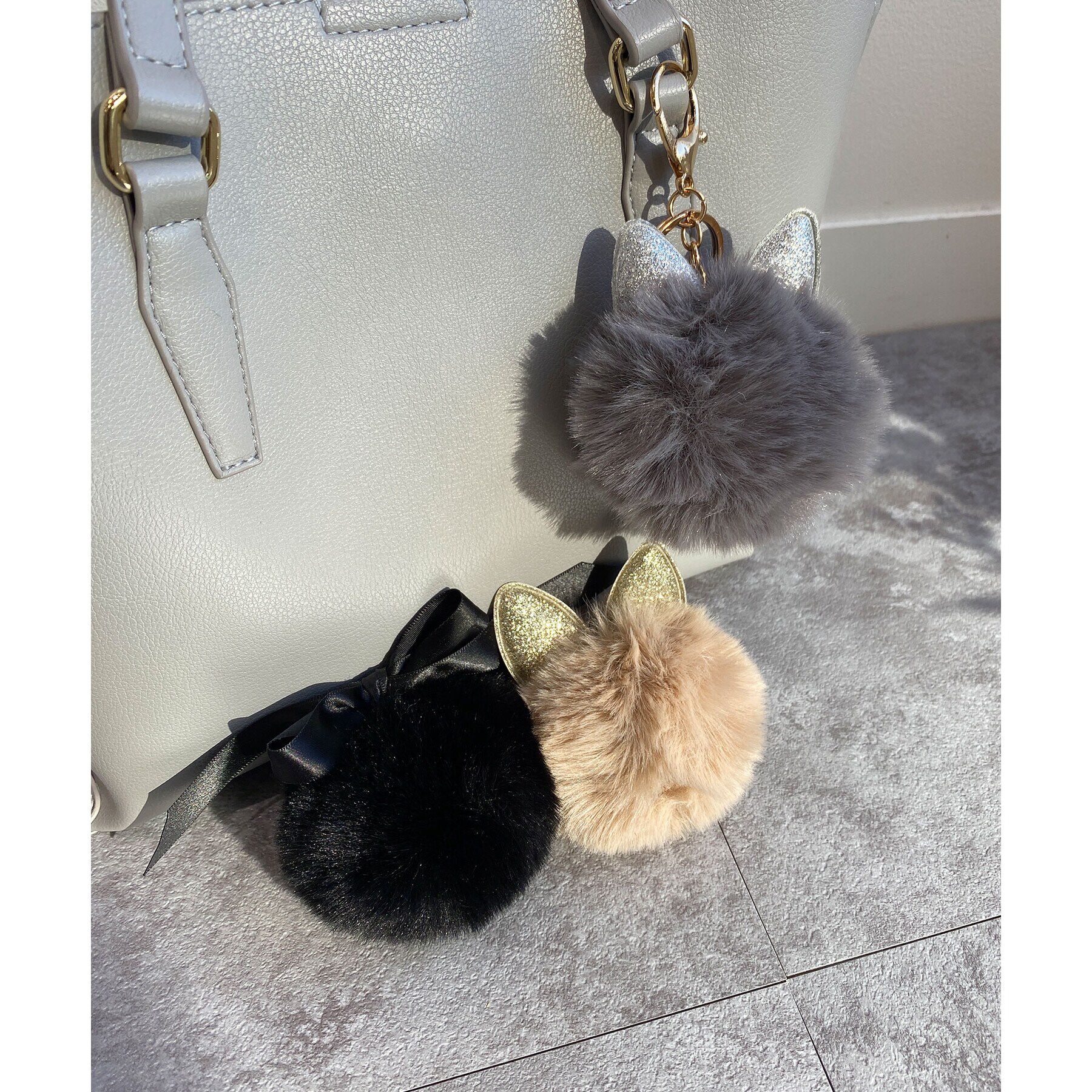 OPAQUE.CLIP「リボンフェイクファーチャーム」|キーケース|