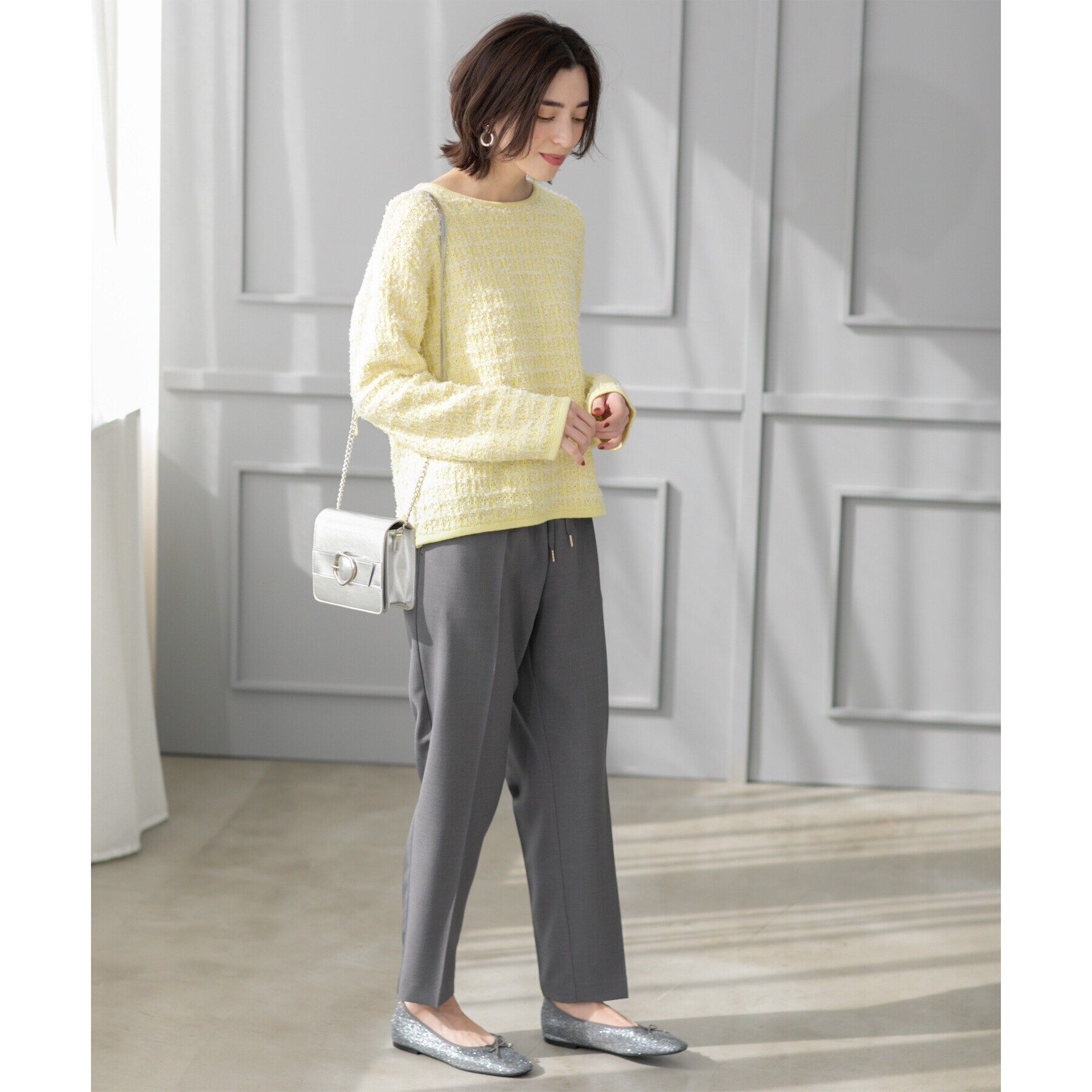 OPAQUE.CLIP「ツイードライクニット【洗濯機洗い可】」|ニット・セーター|