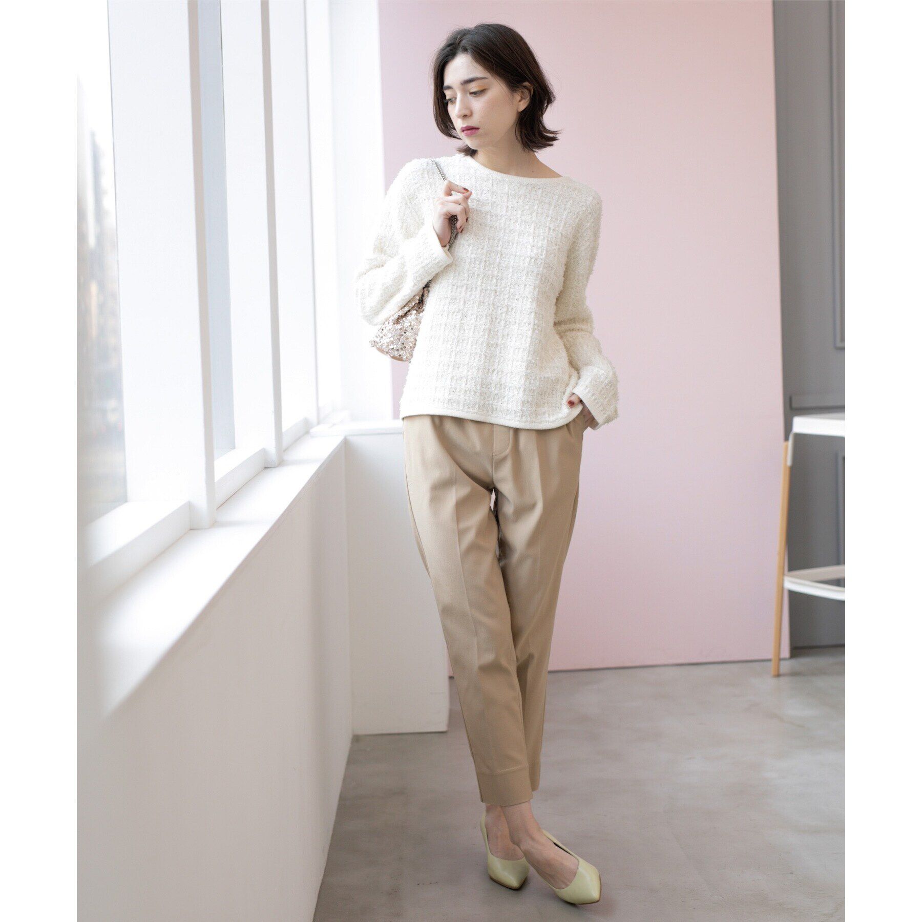 OPAQUE.CLIP「ツイードライクニット【洗濯機洗い可】」|ニット・セーター|