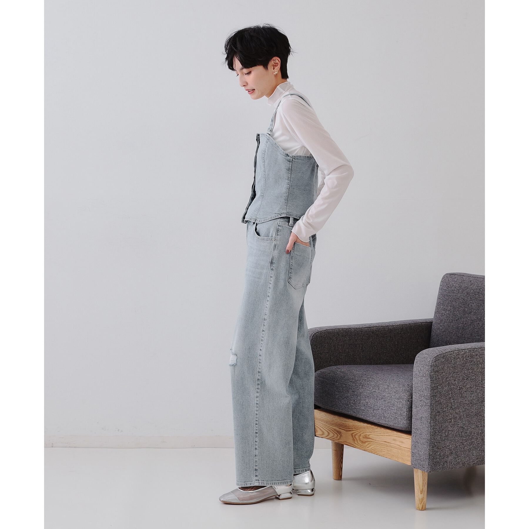 OPAQUE.CLIP「《SS-LLsize》ストレッチダメージストレートデニム【洗濯機洗い可】」|その他|