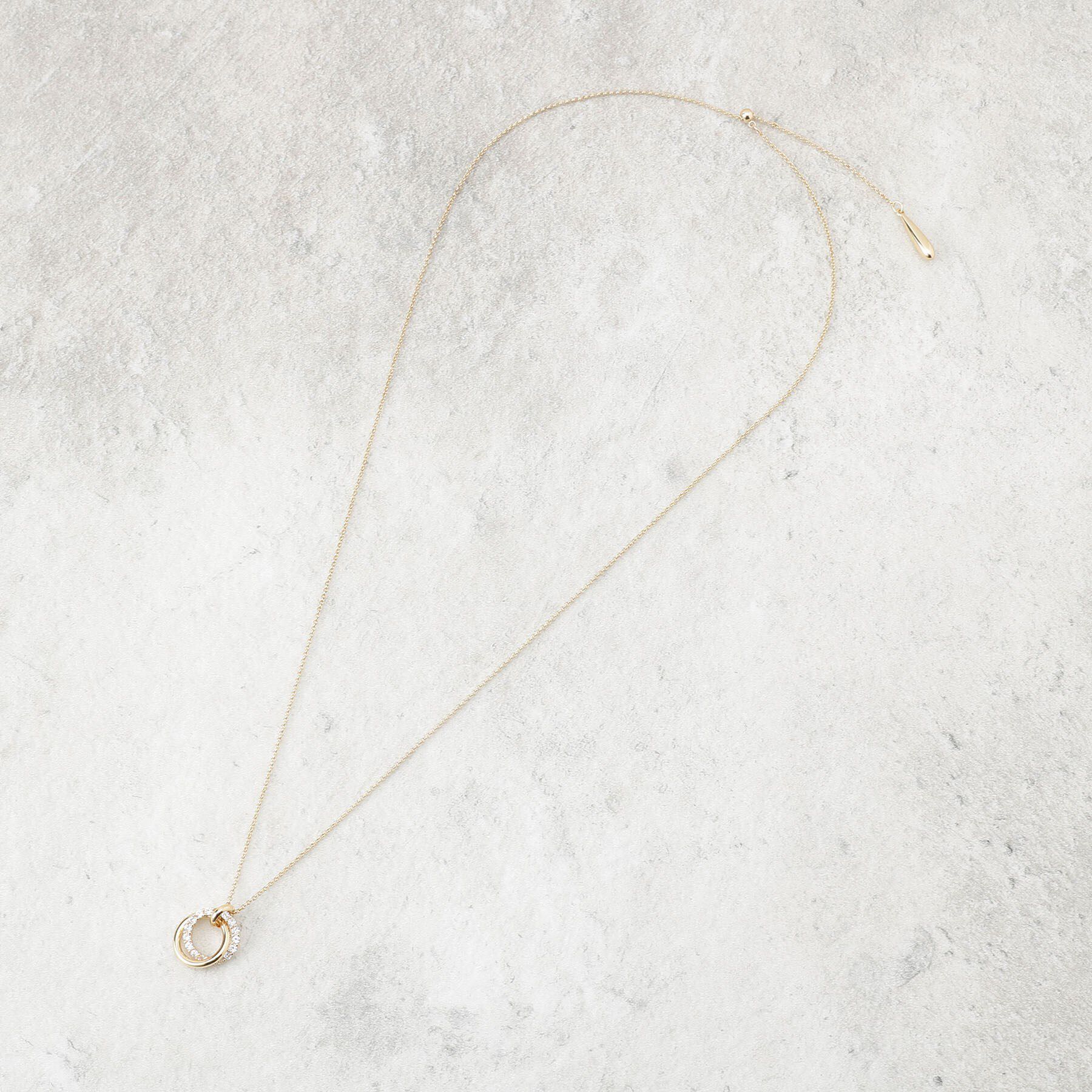 OPAQUE.CLIP「ダブルリングビジューネックレス」|ネックレス|