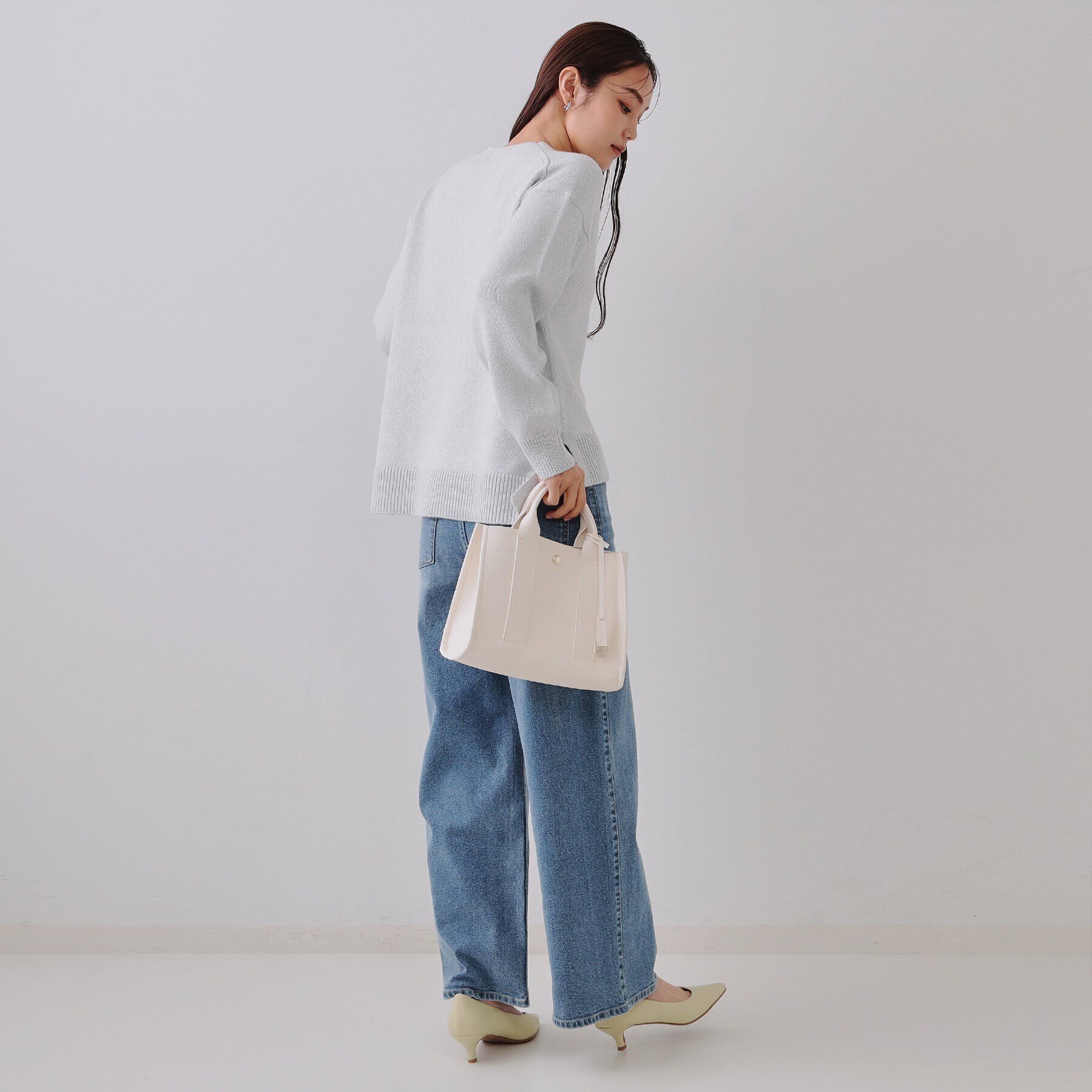 OPAQUE.CLIP「ラメヤーンVネックニット【洗濯機洗い可】」|ニット・セーター|