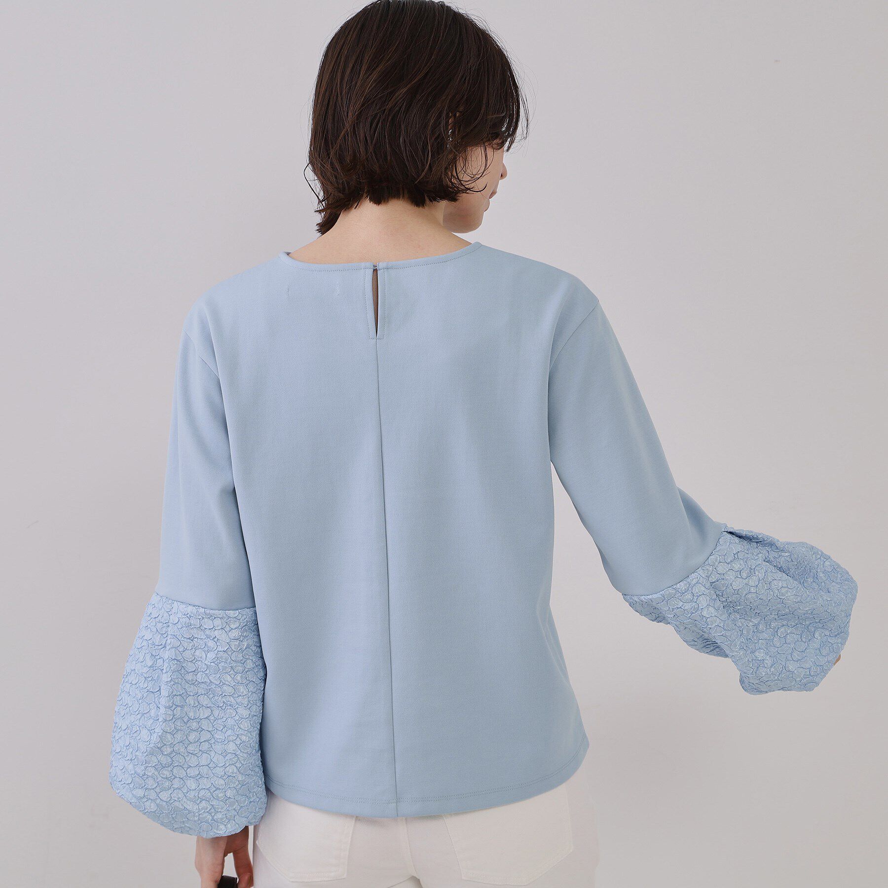 OPAQUE.CLIP「ジャカードバルーンスリーブトップス【洗濯機洗い可】」|Tシャツ・カットソー|