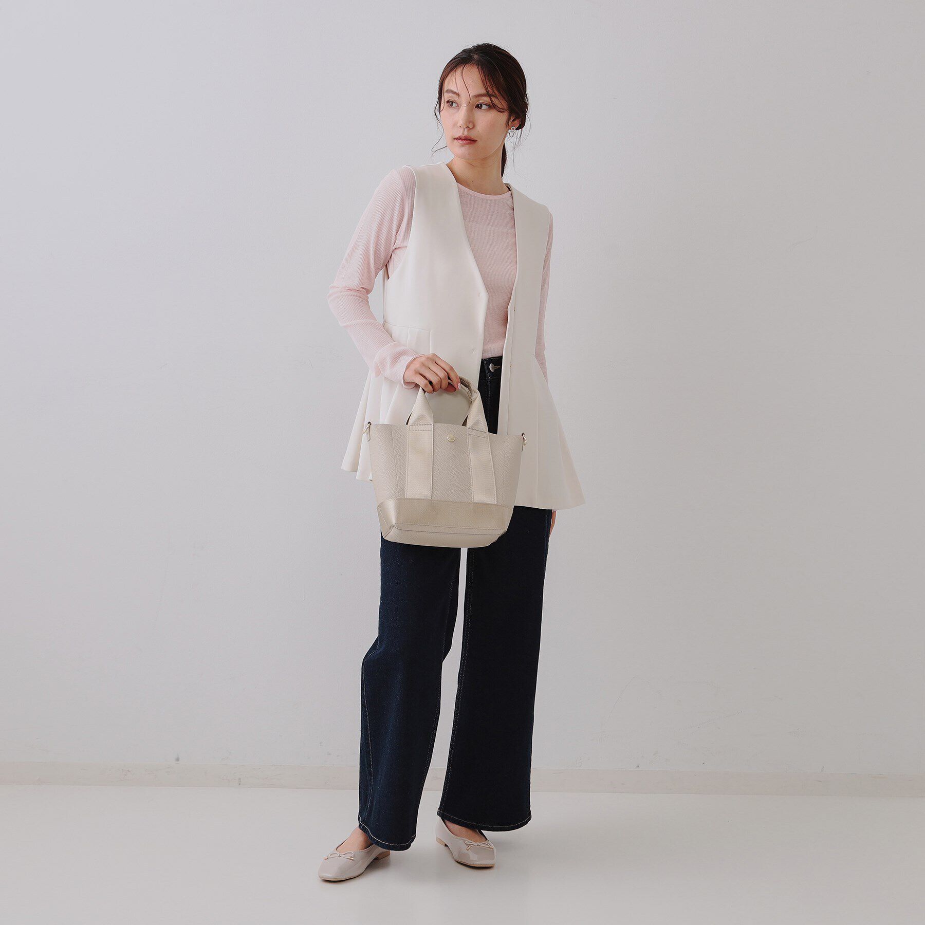 OPAQUE.CLIP「【2WAY】シュリンク合皮コンビミドルショルダーバッグ」|ショルダー・メッセンジャー|