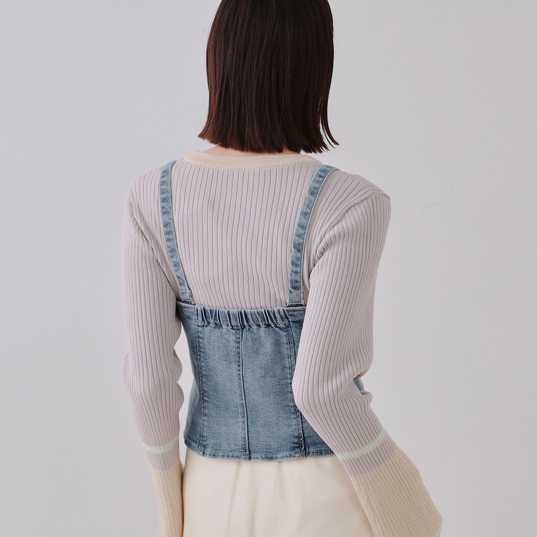 OPAQUE.CLIP「ストレッチデニムビスチェ/セットアップ対応【洗濯機洗い可】」|ベスト・ジレ|