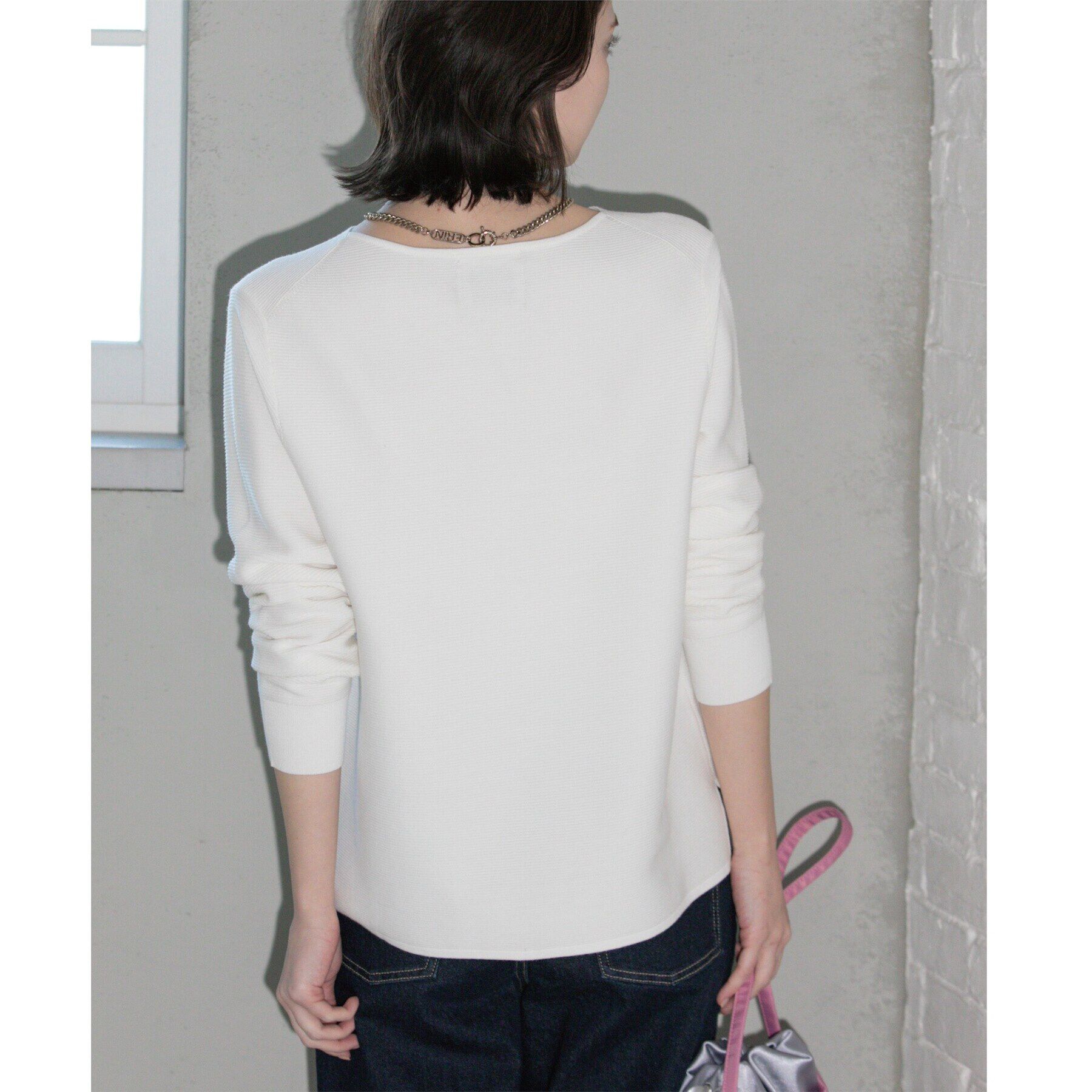 OPAQUE.CLIP「ボートネックニット/オーガニックコットン混【UV/洗濯機洗い可】」|ニット・セーター|