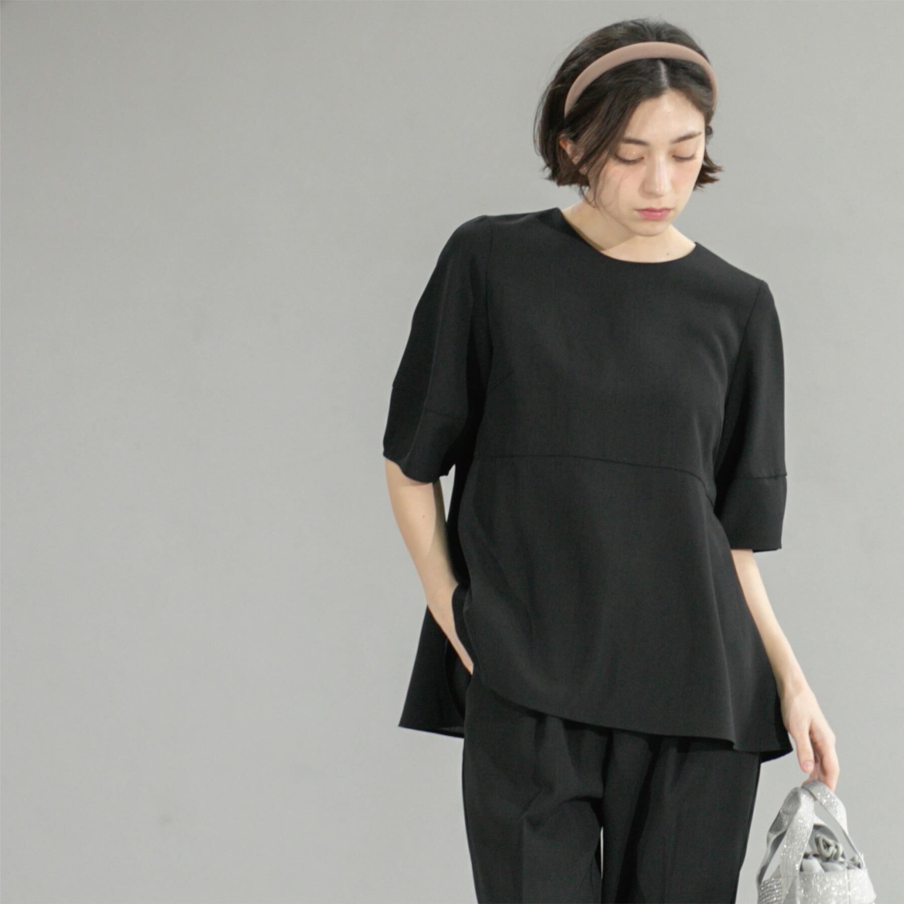 OPAQUE.CLIP「《6色展開》ストレッチペプラムブラウス/セットアップ対応【洗濯機洗い可/防シワ】」|シャツ・ブラウス|