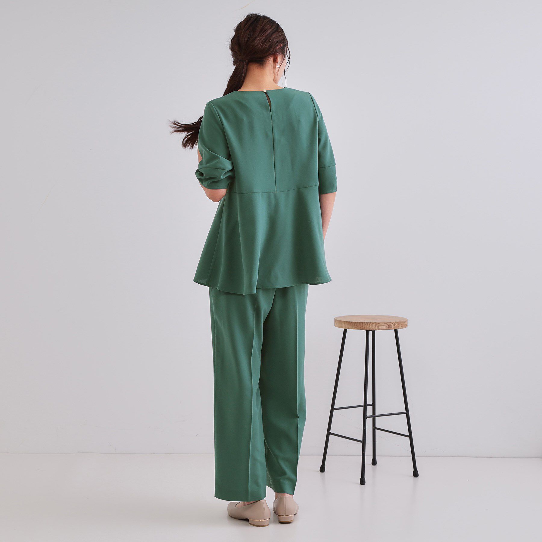 OPAQUE.CLIP「《6色展開》ストレッチペプラムブラウス/セットアップ対応【洗濯機洗い可/防シワ】」|シャツ・ブラウス|