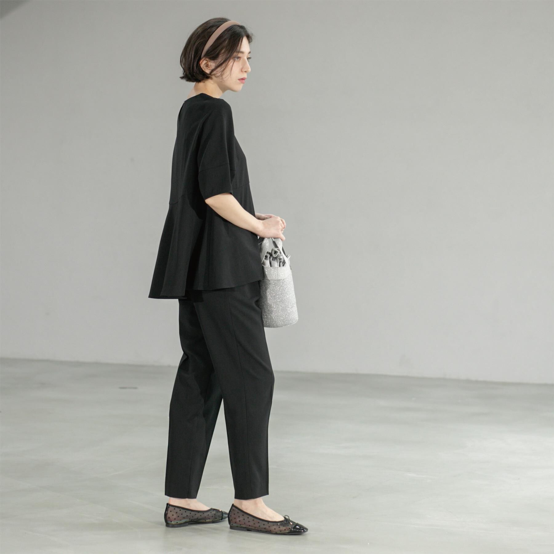 OPAQUE.CLIP「《6色展開》ストレッチペプラムブラウス/セットアップ対応【洗濯機洗い可/防シワ】」|シャツ・ブラウス|