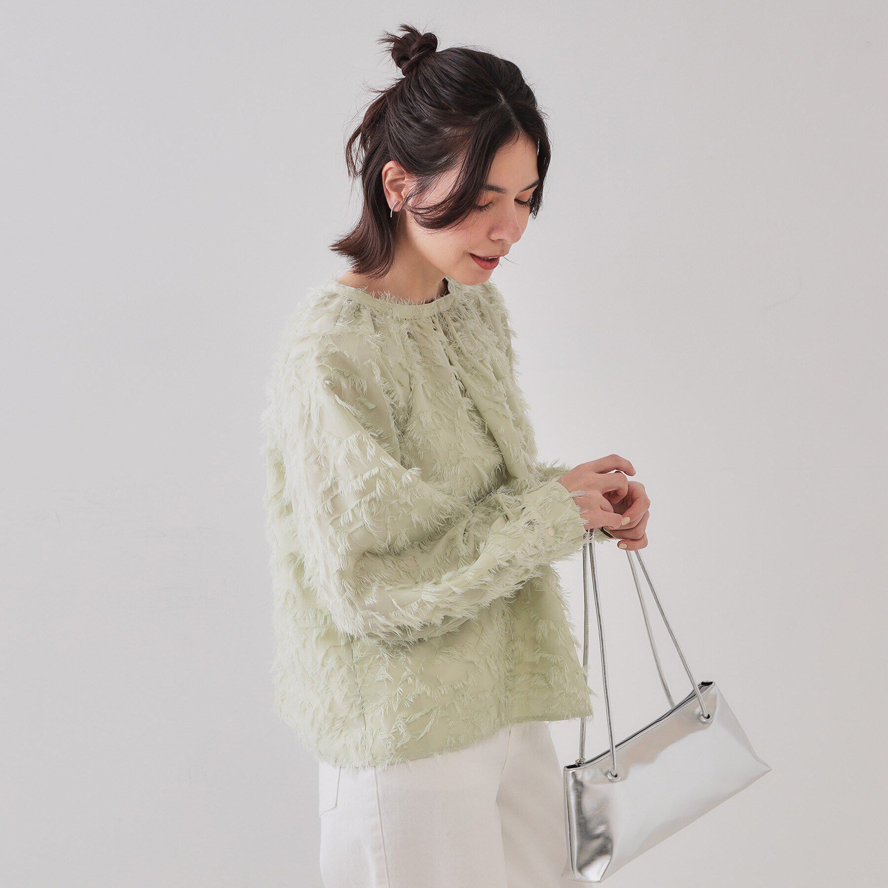 OPAQUE.CLIP「《VERY掲載》フリンジジャカードブラウス【洗濯機洗い可】」|シャツ・ブラウス|