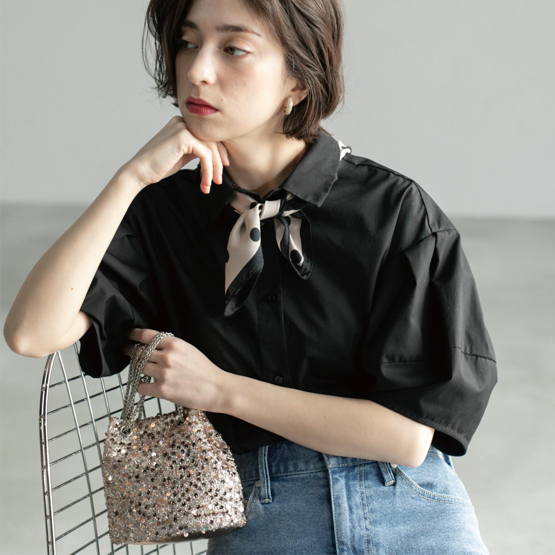 OPAQUE.CLIP「《美人百花掲載》ランタンスリーブシャツ【洗濯機洗い可】」|シャツ・ブラウス|