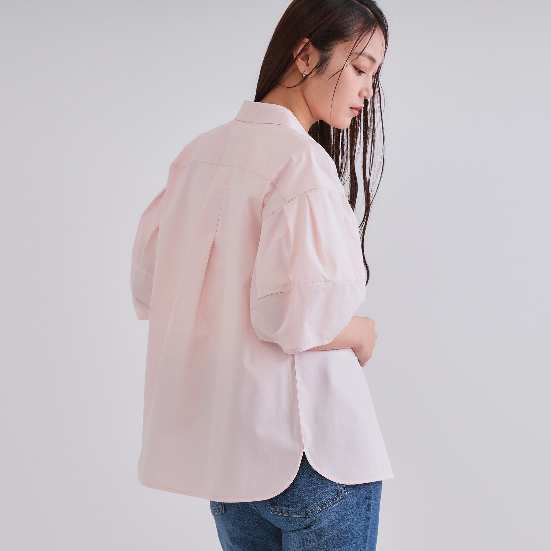 OPAQUE.CLIP「《美人百花掲載》ランタンスリーブシャツ【洗濯機洗い可】」|シャツ・ブラウス|