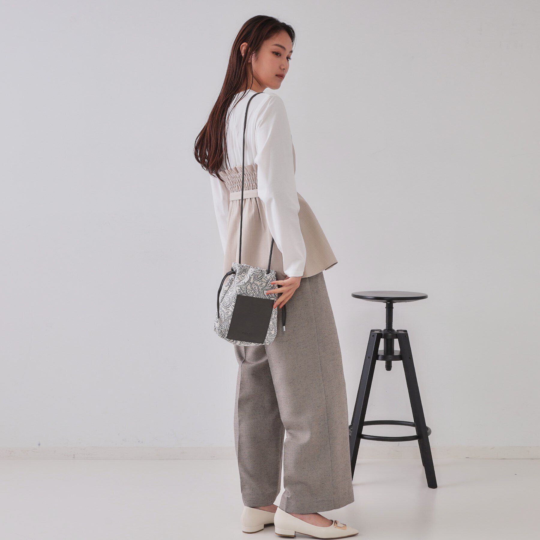 OPAQUE.CLIP「【長さ調整可能】巾着ドロストーリングミニショルダーバッグ」|ショルダー・メッセンジャー|