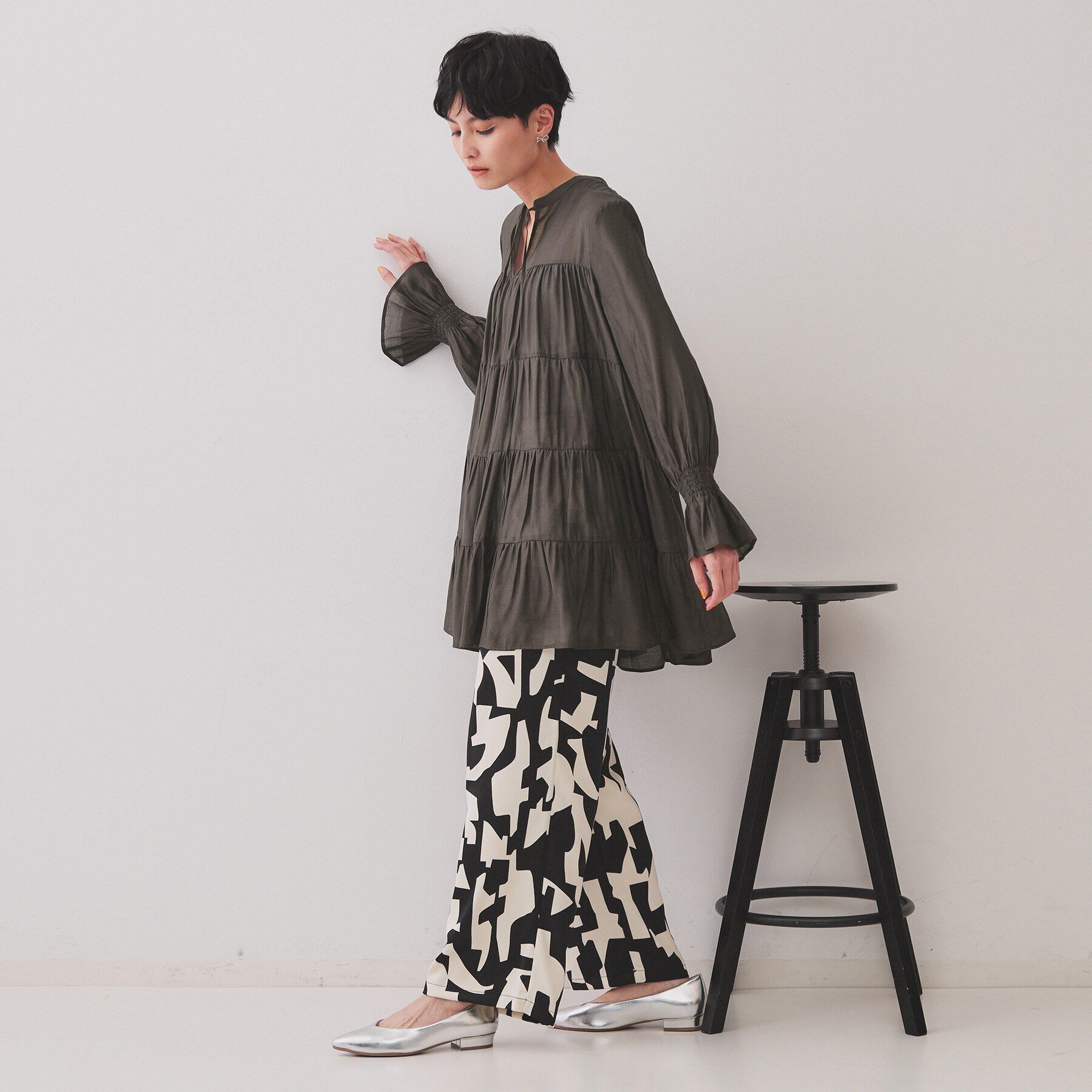 OPAQUE.CLIP「ティアードチュニックブラウス【洗濯機洗い可】」|チュニック|