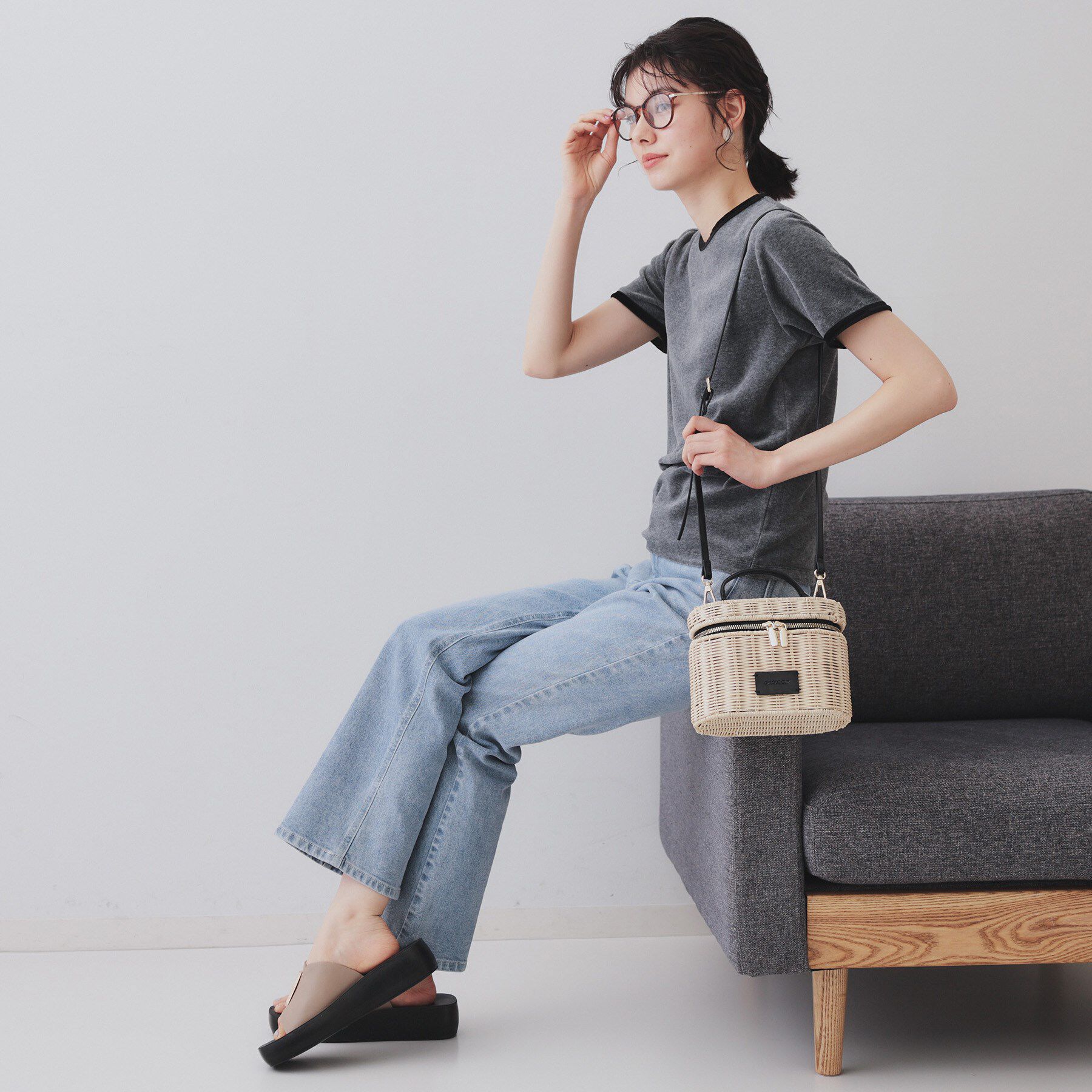 OPAQUE.CLIP「【2WAY】ラタンバニティショルダーバッグ」|ショルダー・メッセンジャー|