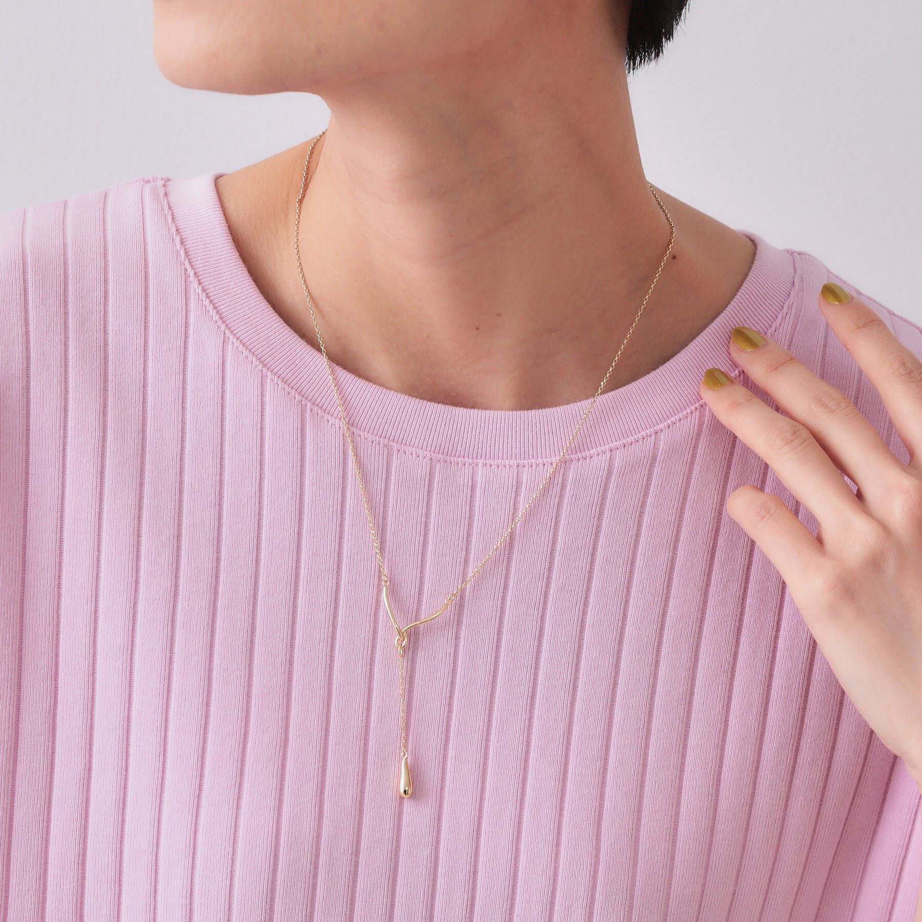 OPAQUE.CLIP「Y字メタルスライドネックレス」|ネックレス|