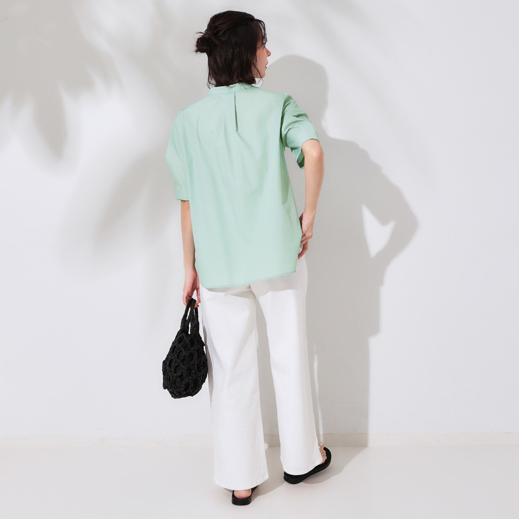 OPAQUE.CLIP「スキッパータックスリーブブラウス【洗濯機洗い可】」|シャツ・ブラウス|