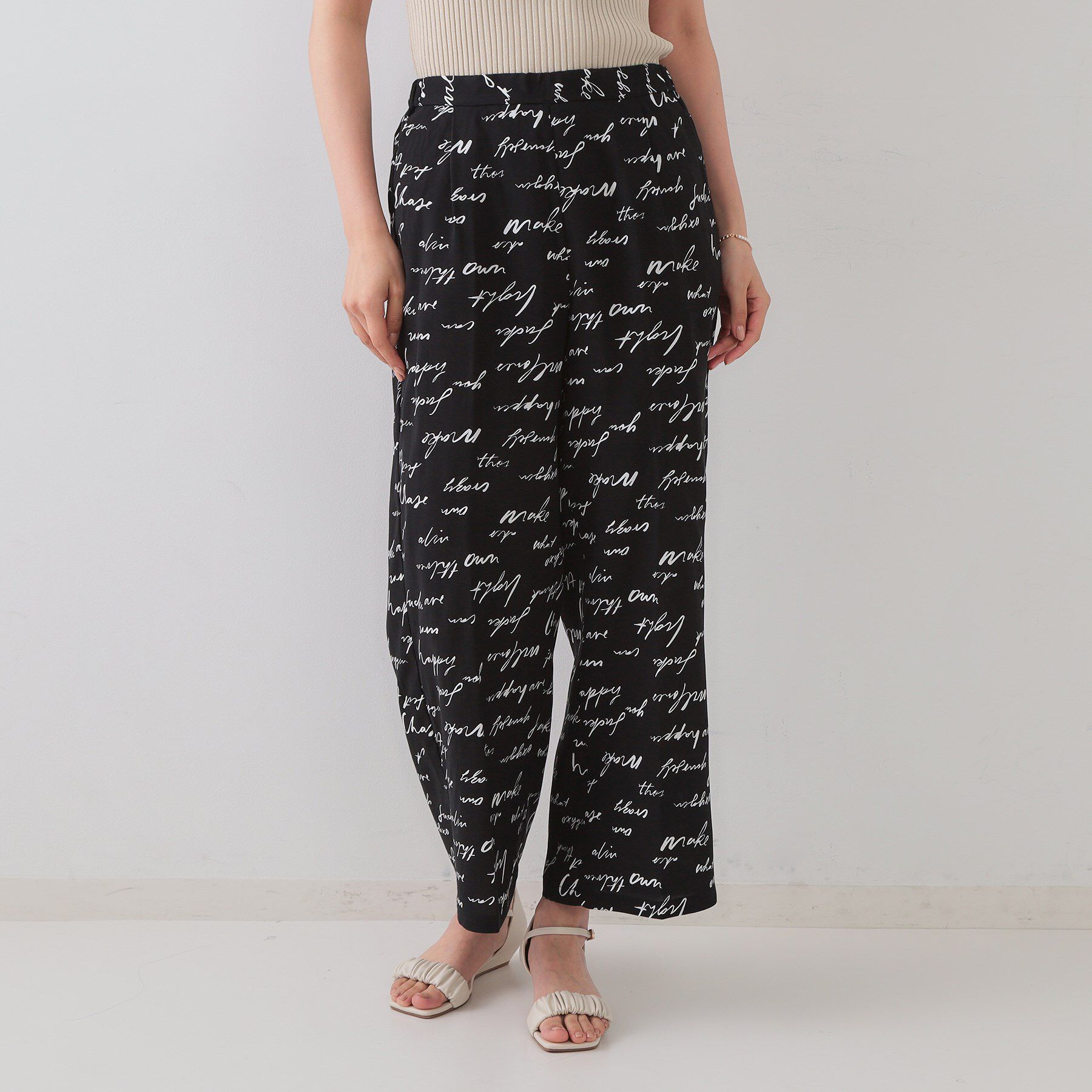 OPAQUE.CLIP「レタープリントイージーワイドパンツ【洗濯機洗い可】」|その他|