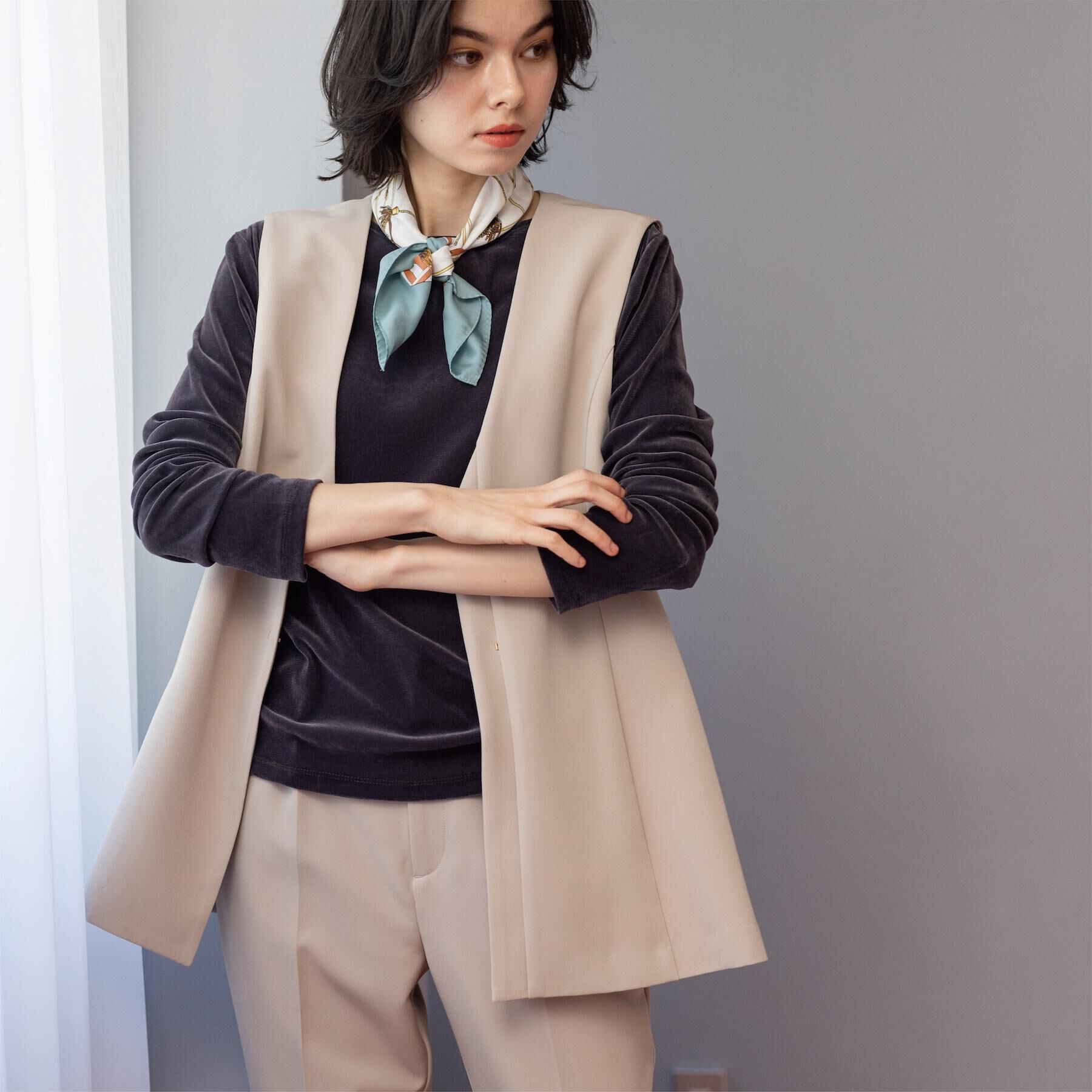 OPAQUE.CLIP「ペプラムジレ/セットアップ対応可【洗濯機OK】」|ベスト・ジレ|