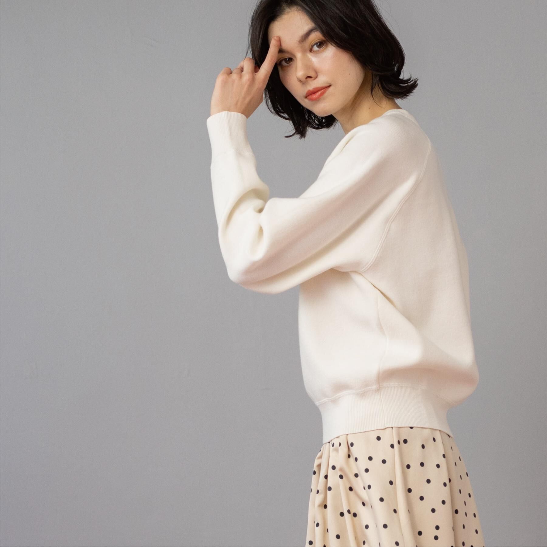 OPAQUE.CLIP「スウェットライクニット【洗濯機OK】」|ニット・セーター|