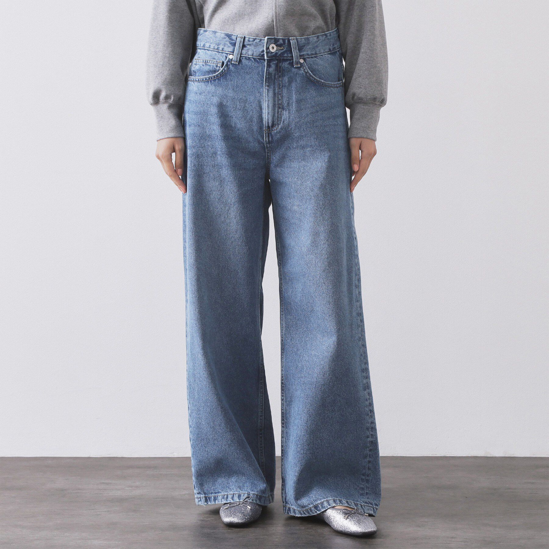 OPAQUE.CLIP「ストレートデニムパンツ【洗濯機OK】《S～LL》」|デニム|