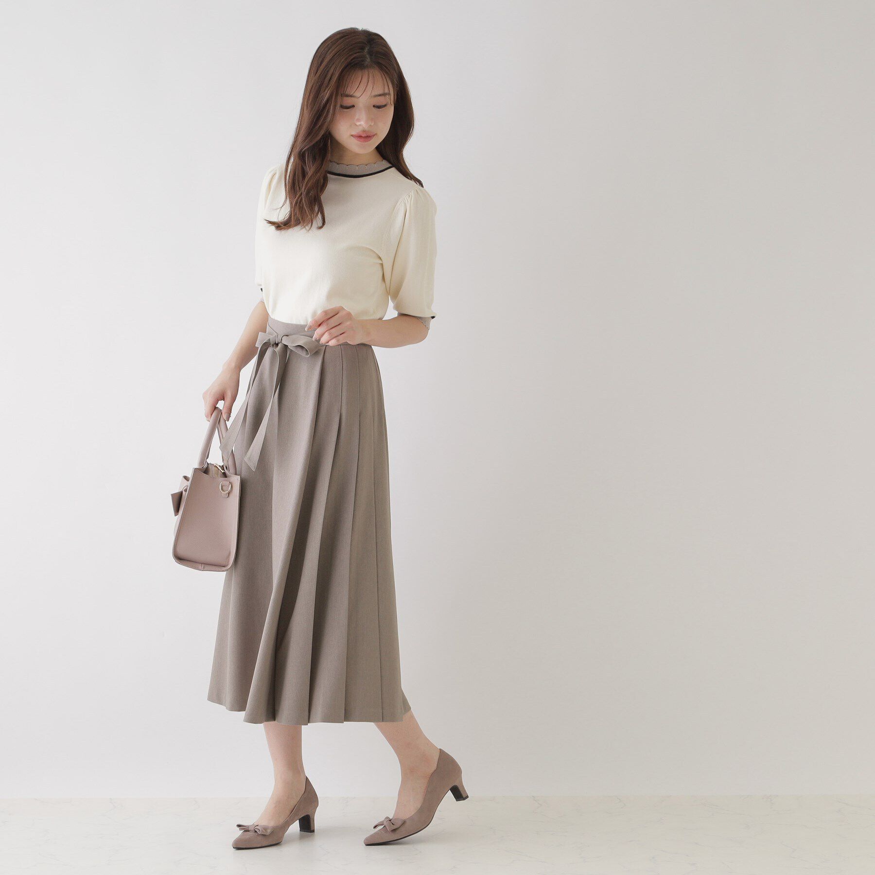 Couture broach「【美シルエット・好印象スカート】サイドタックプリーツスカート」|スカート|