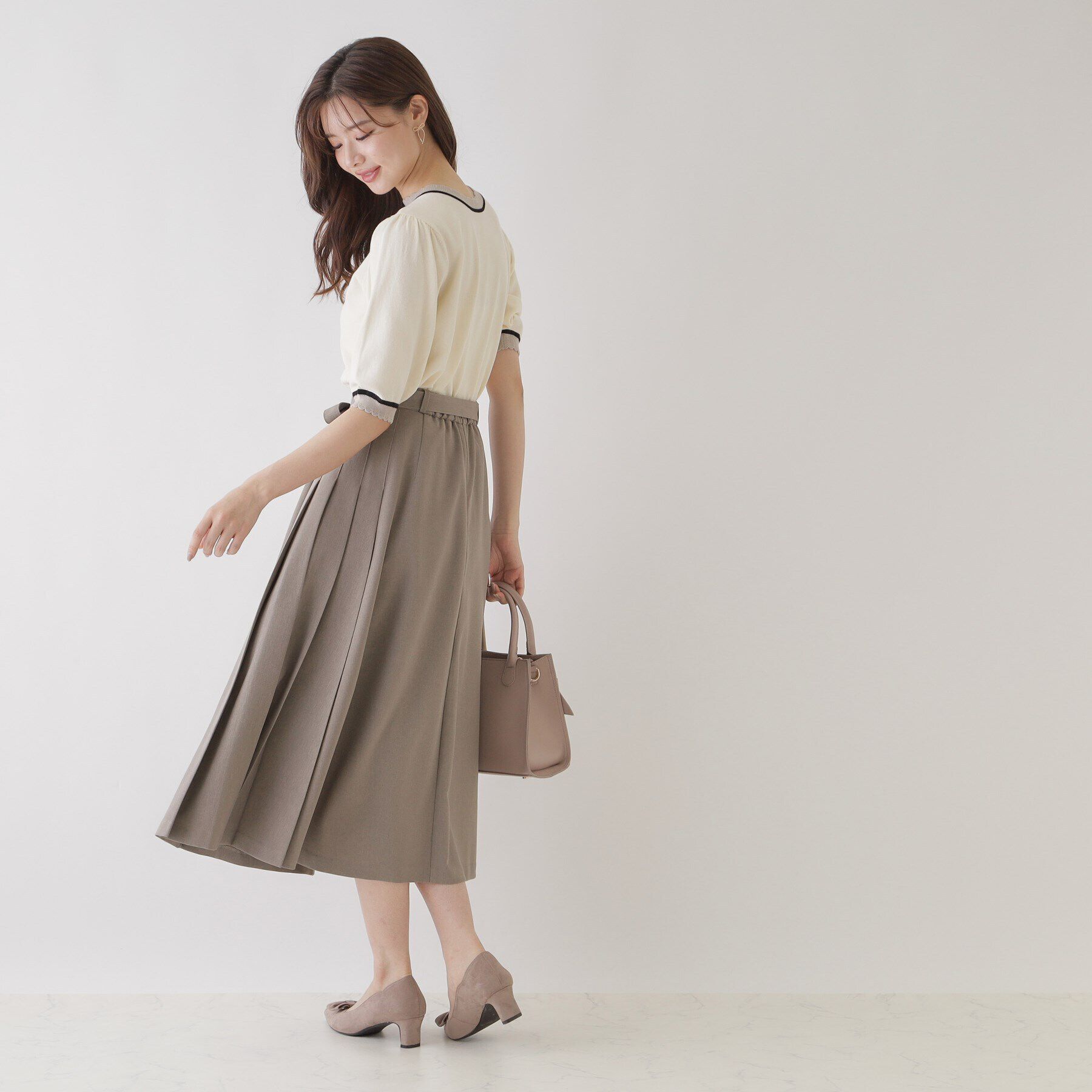 Couture broach「【美シルエット・好印象スカート】サイドタックプリーツスカート」|スカート|
