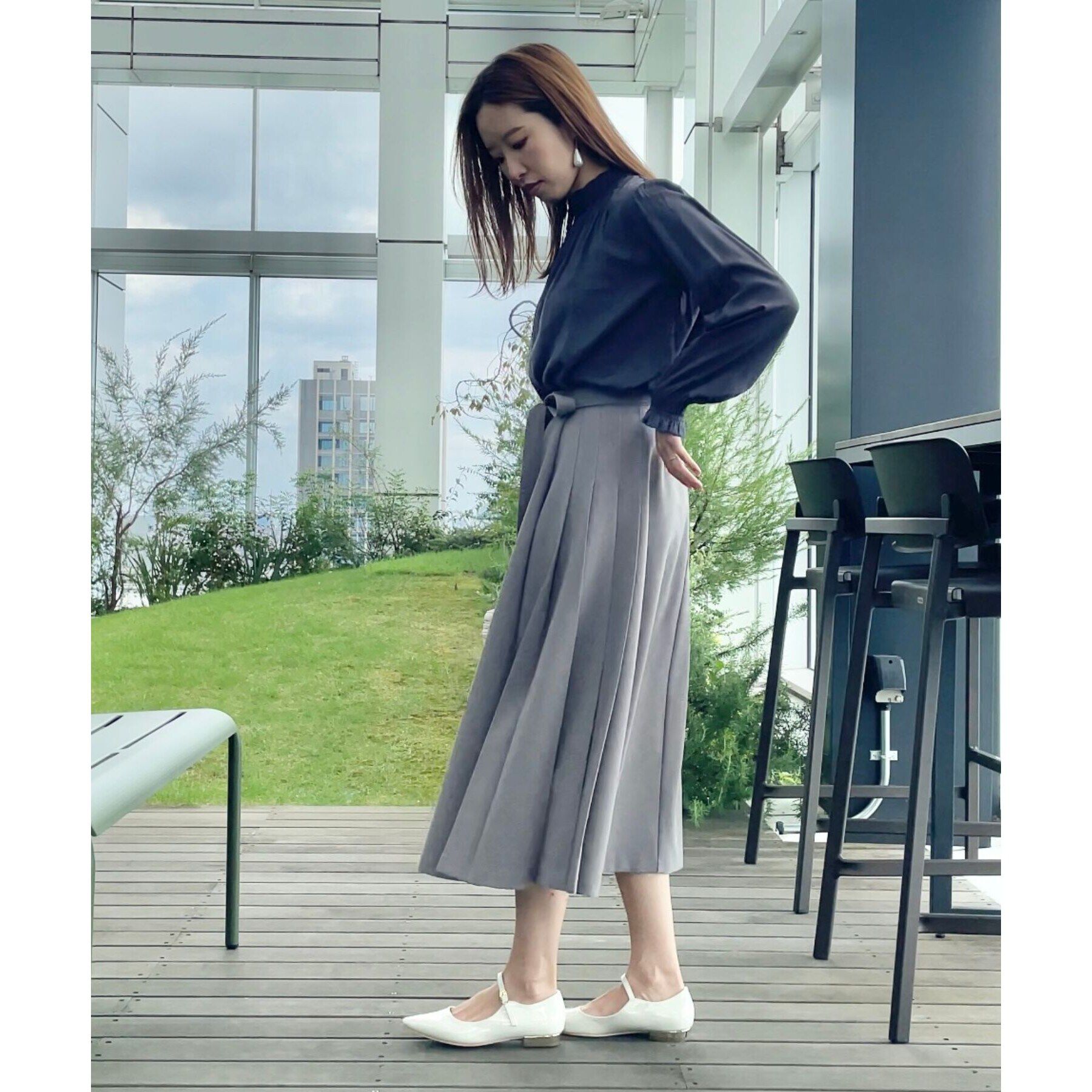 Couture broach「【美シルエット・好印象スカート】サイドタックプリーツスカート」|スカート|