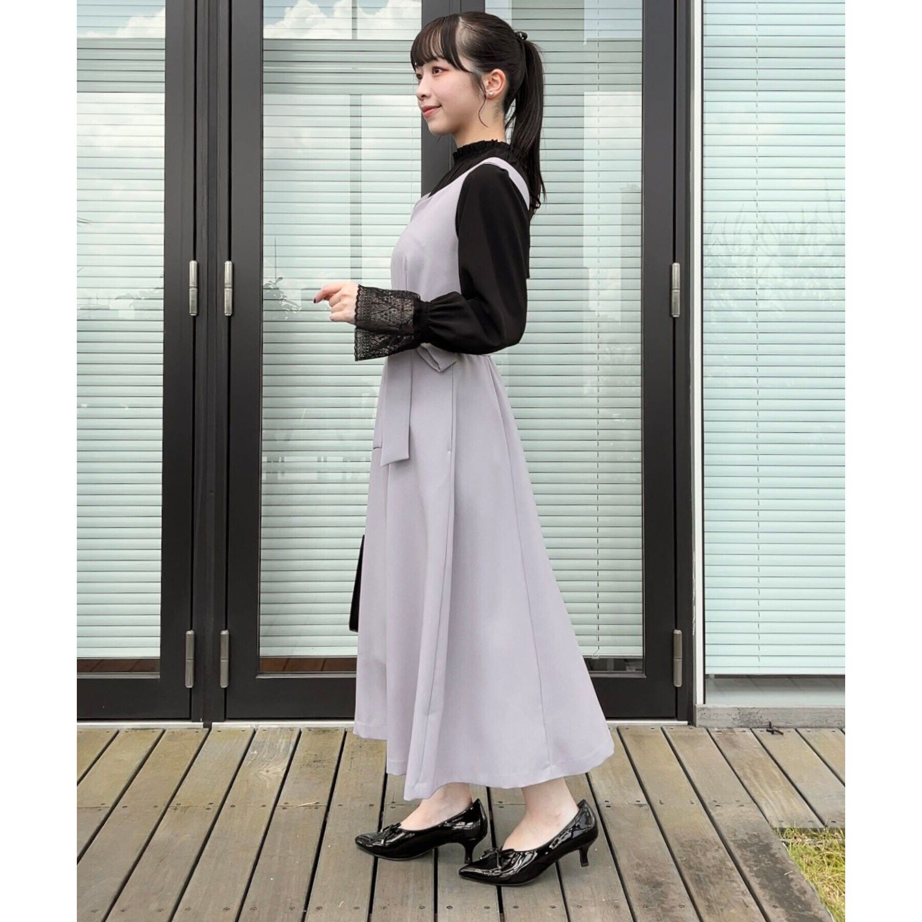 Couture broach「【美シルエット・ほろ甘ジャンスカ】フィット＆フレアージャンスカ」|ワンピース|