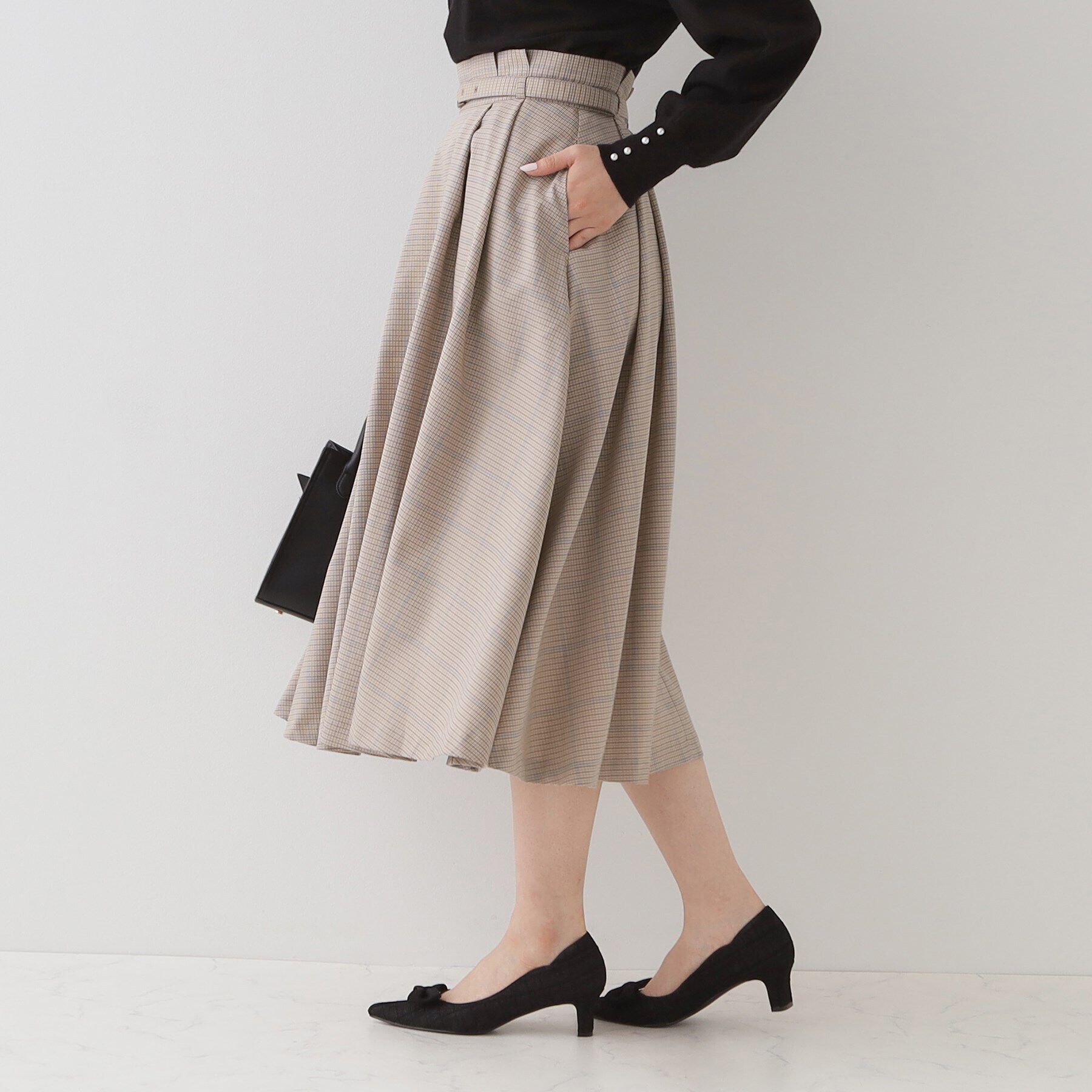 Couture broach「タックウエスト ベルテッドスカート」|スカート|