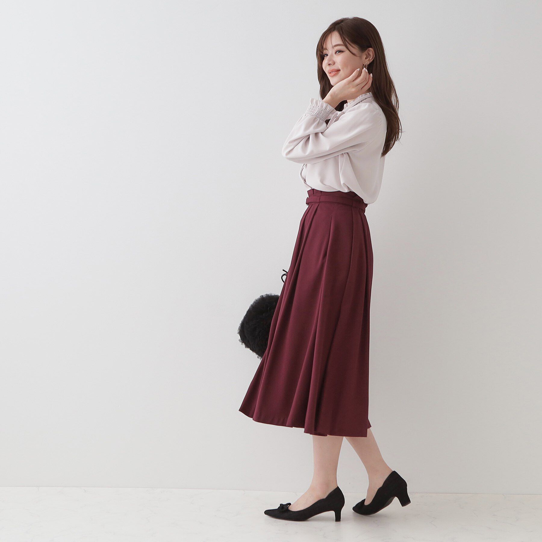 Couture broach「タックウエスト ベルテッドスカート」|スカート|