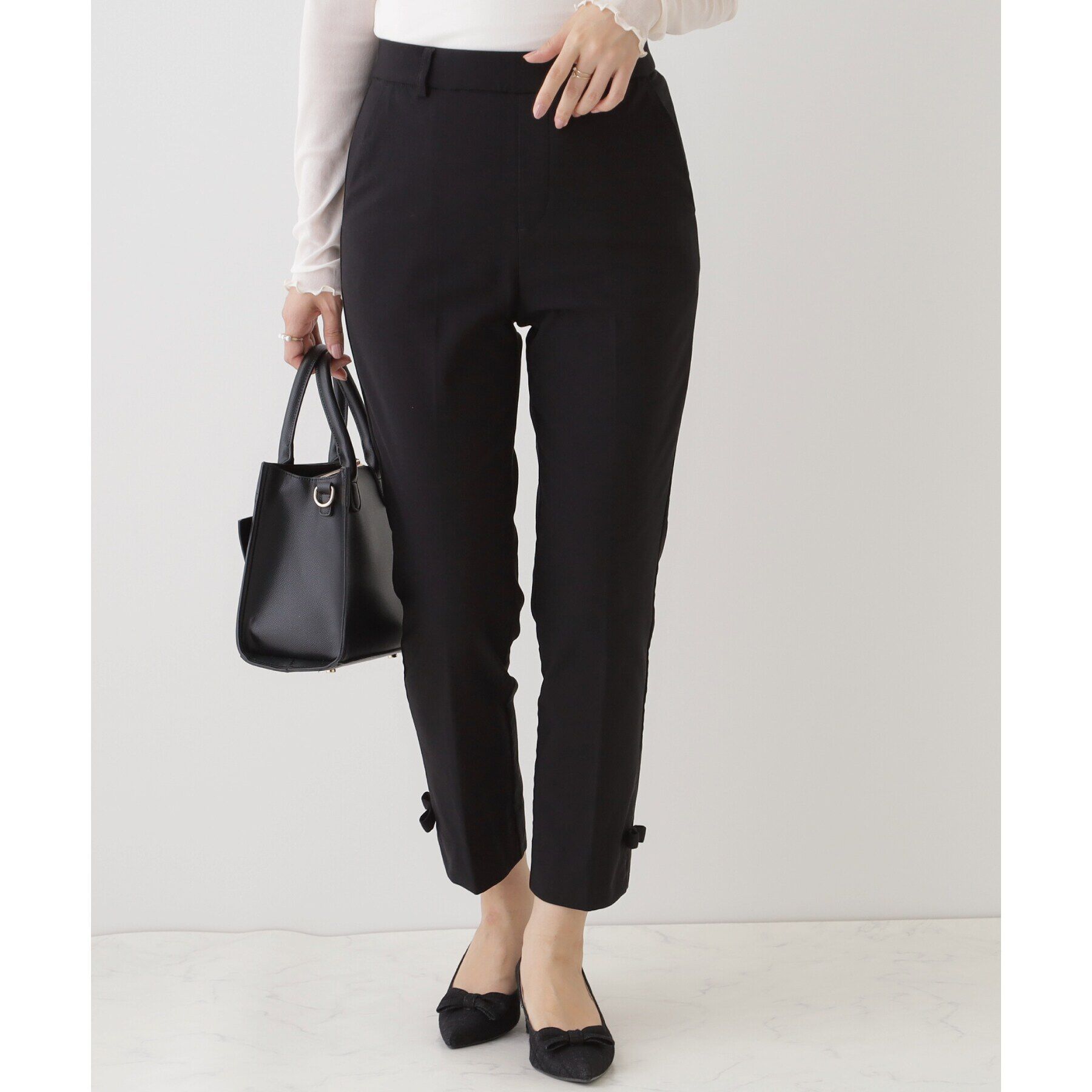 Couture broach「【ラクチンきれい見えパンツ】裾リボン裏起毛ハイパーパンツ」|その他|