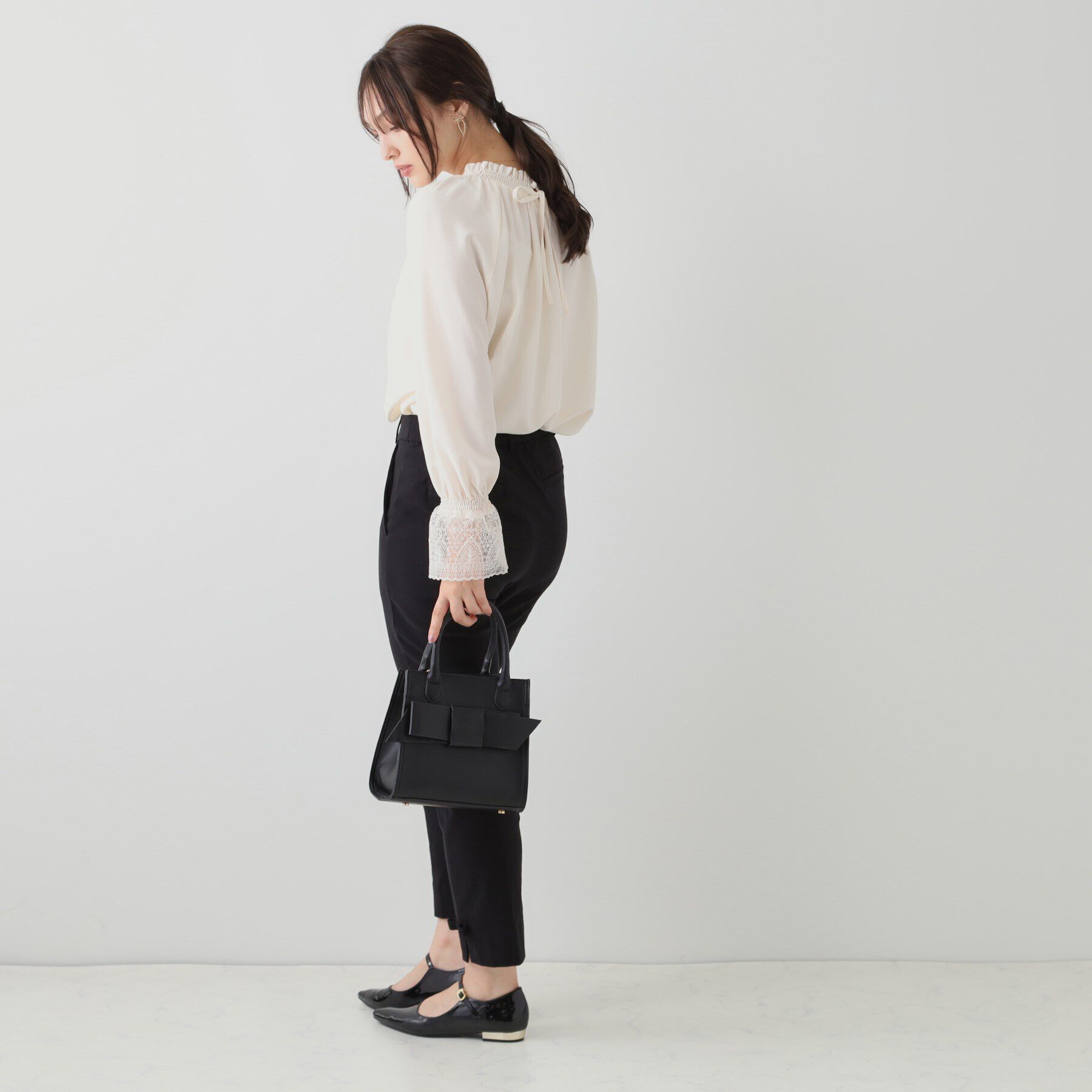 Couture broach「【ラクチンきれい見えパンツ】裾リボン裏起毛ハイパーパンツ」|その他|