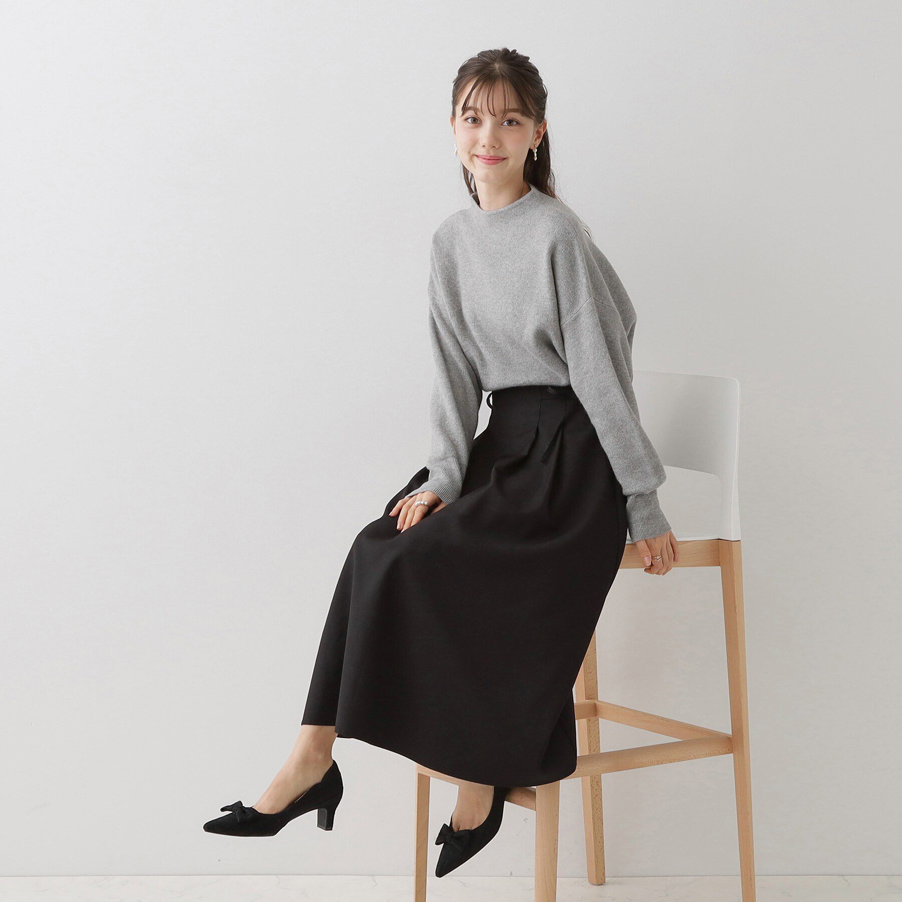 Couture broach「【バックパールで華やぐ】上品もちふわニット」|ニット・セーター|