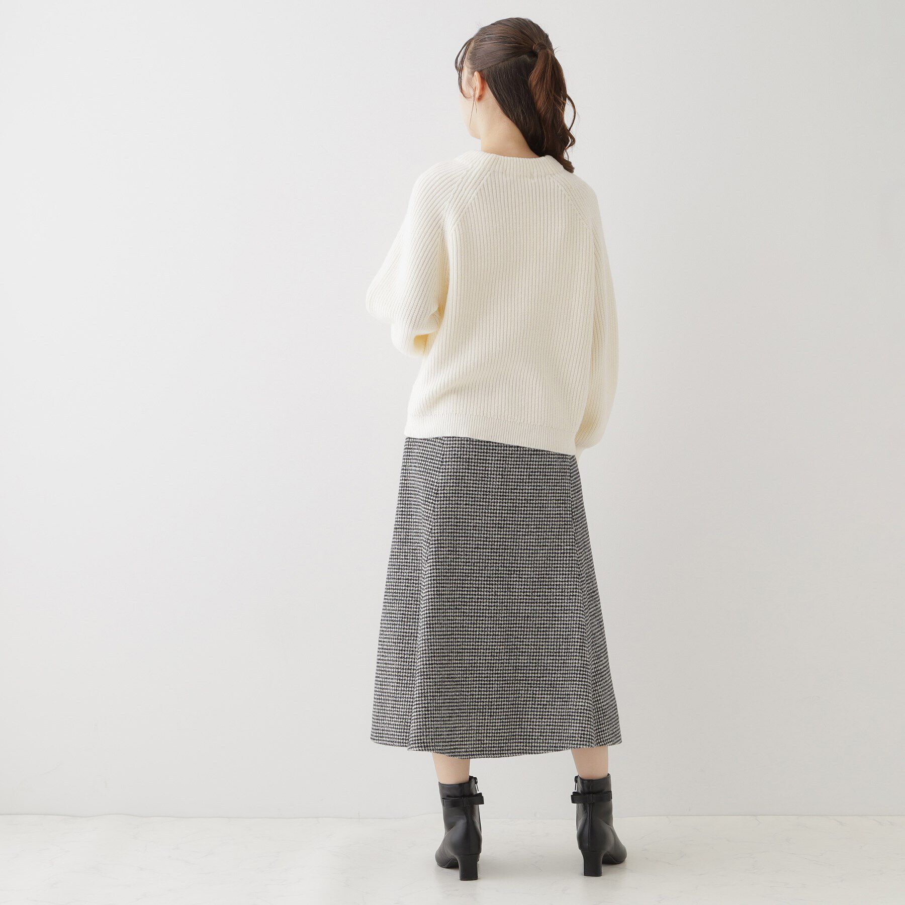 Couture broach「【大人フェミニン・ぽわん袖】スノー釦アラン柄ニット」|ニット・セーター|