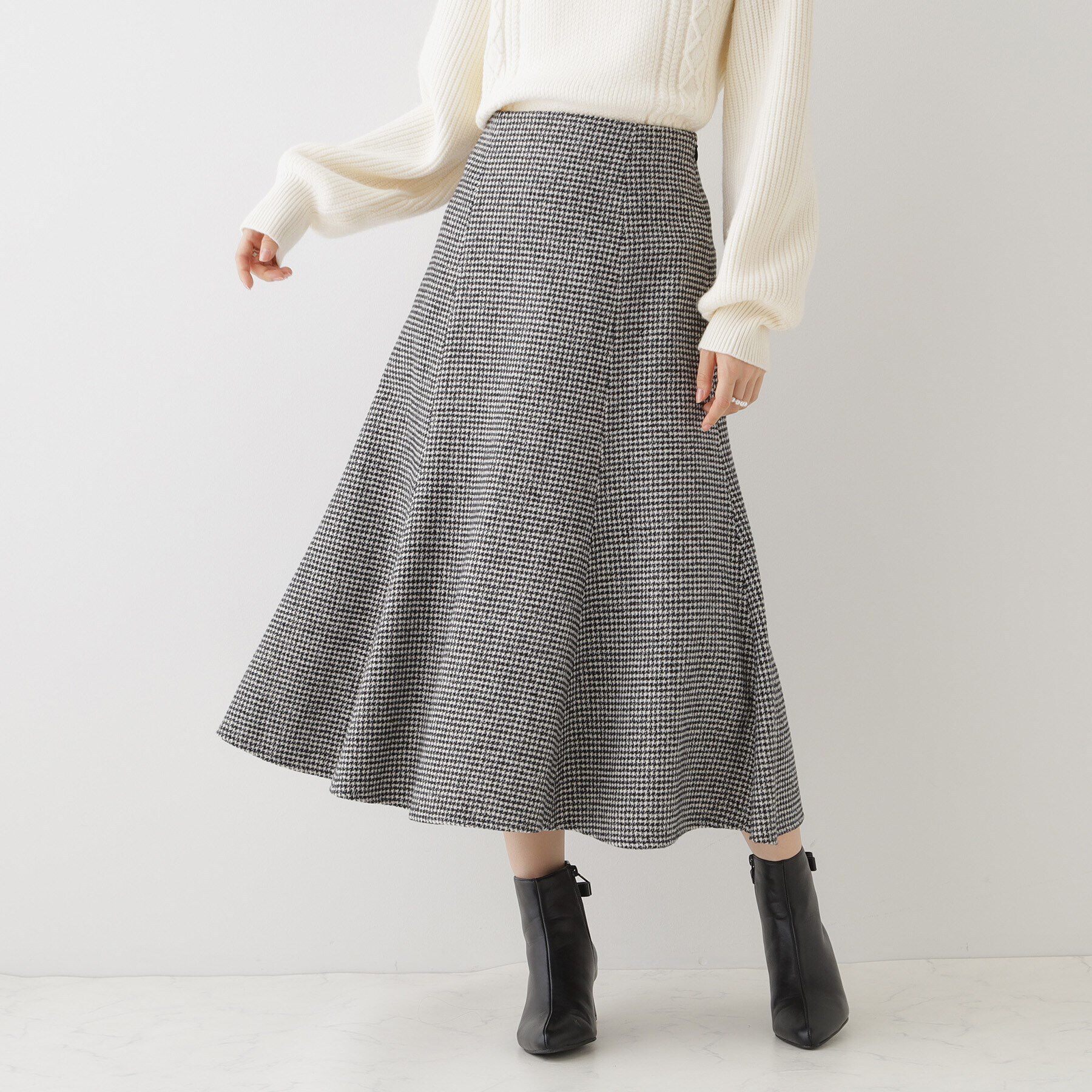 Couture broach「【上品・美シルエット】ラメ千鳥マーメイドスカート」|スカート|ﾌﾞﾗｯｸ(219)