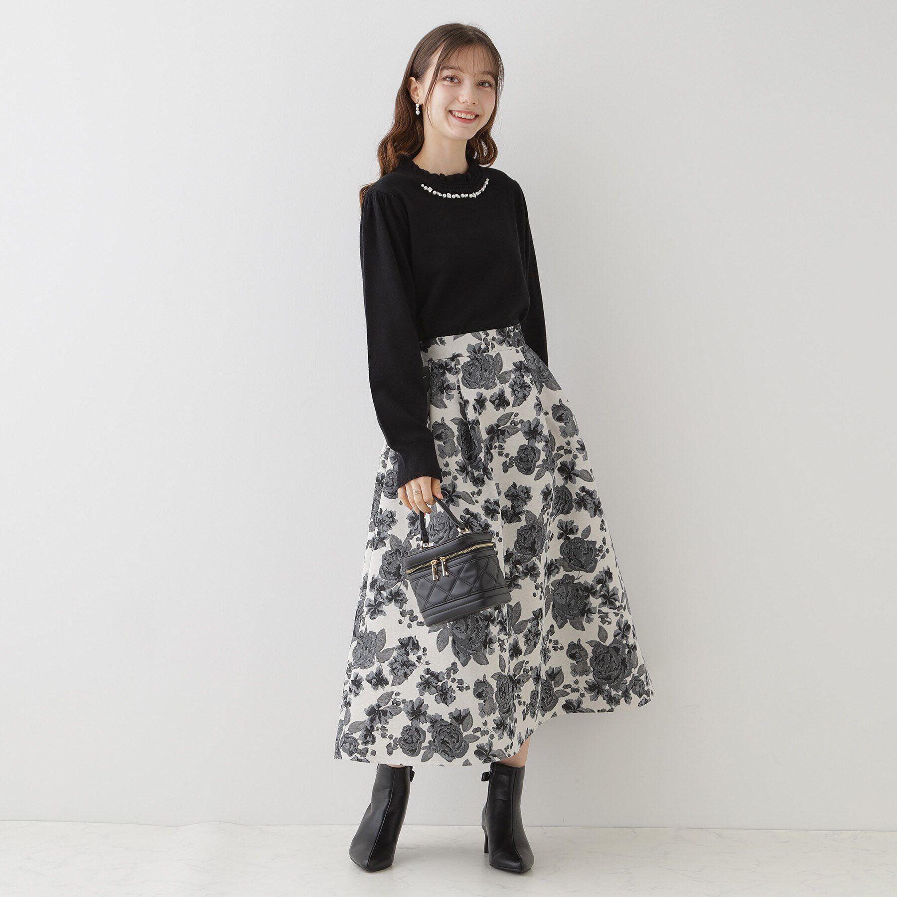 Couture broach「【エレガントな雰囲気漂う】フラワージャカードスカート」|スカート|