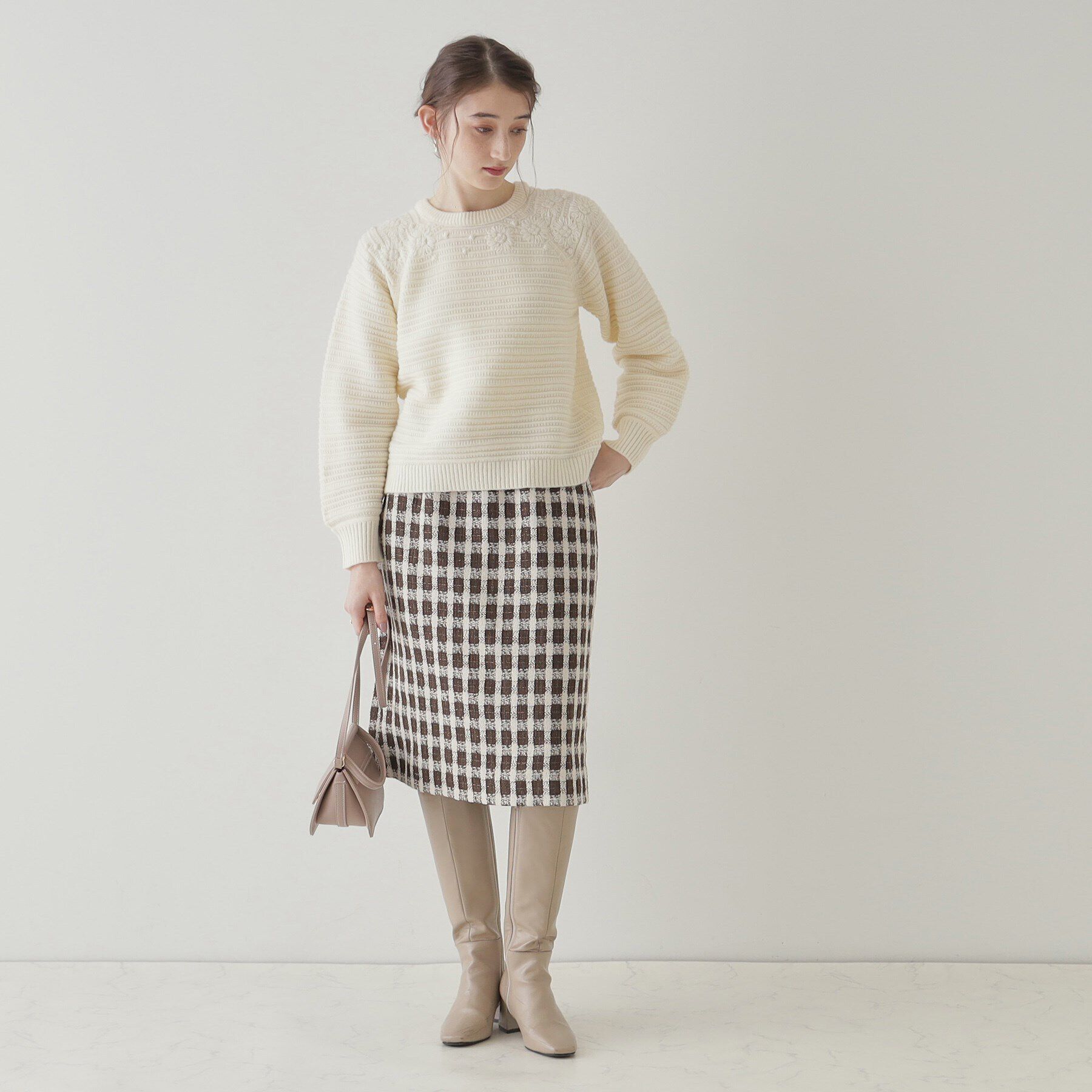 Couture broach「【レディな華やかニット】エンブロフラワーニット」|ニット・セーター|