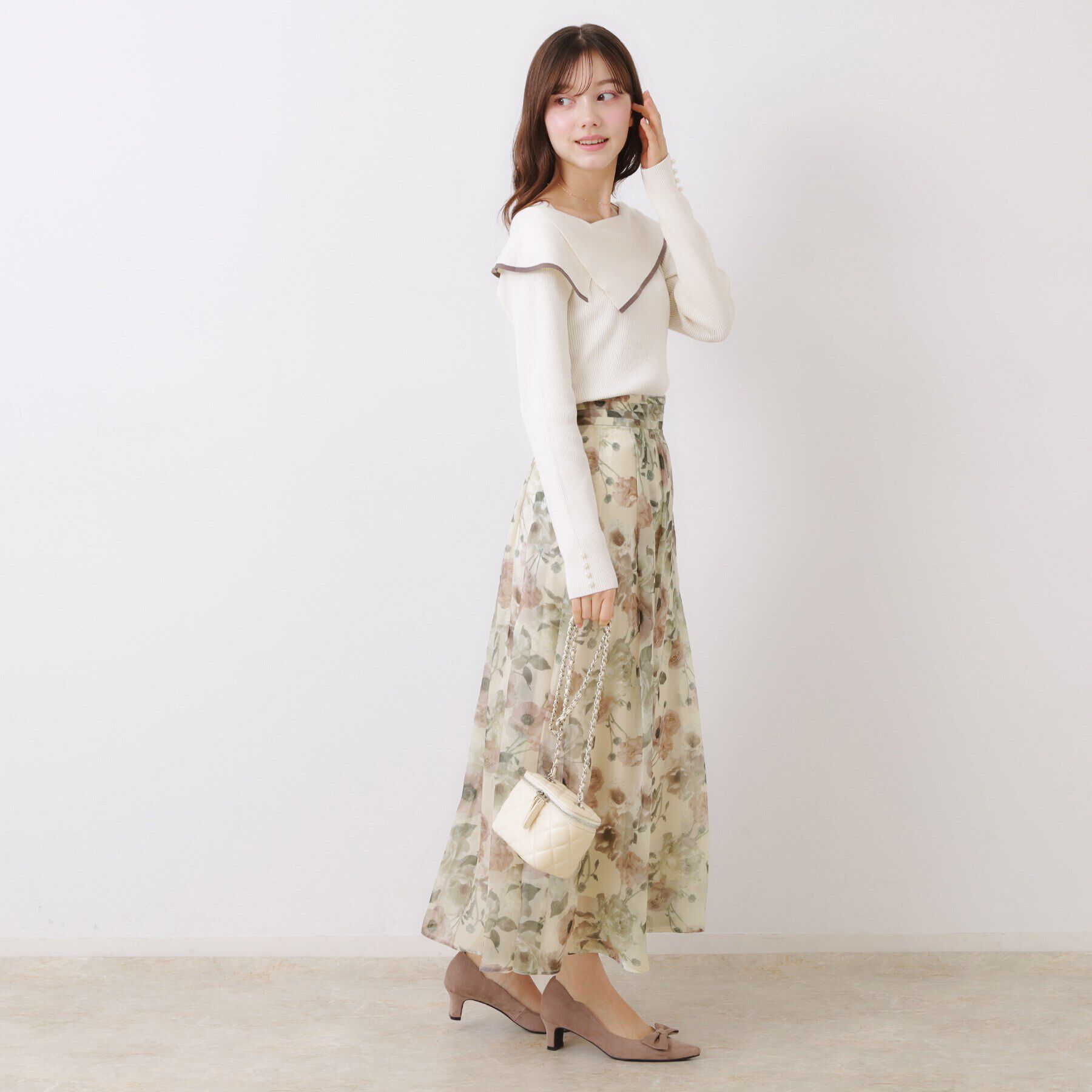 Couture broach「【大人可愛い・きれいめ】Springオーガンフルールスカート」|スカート|