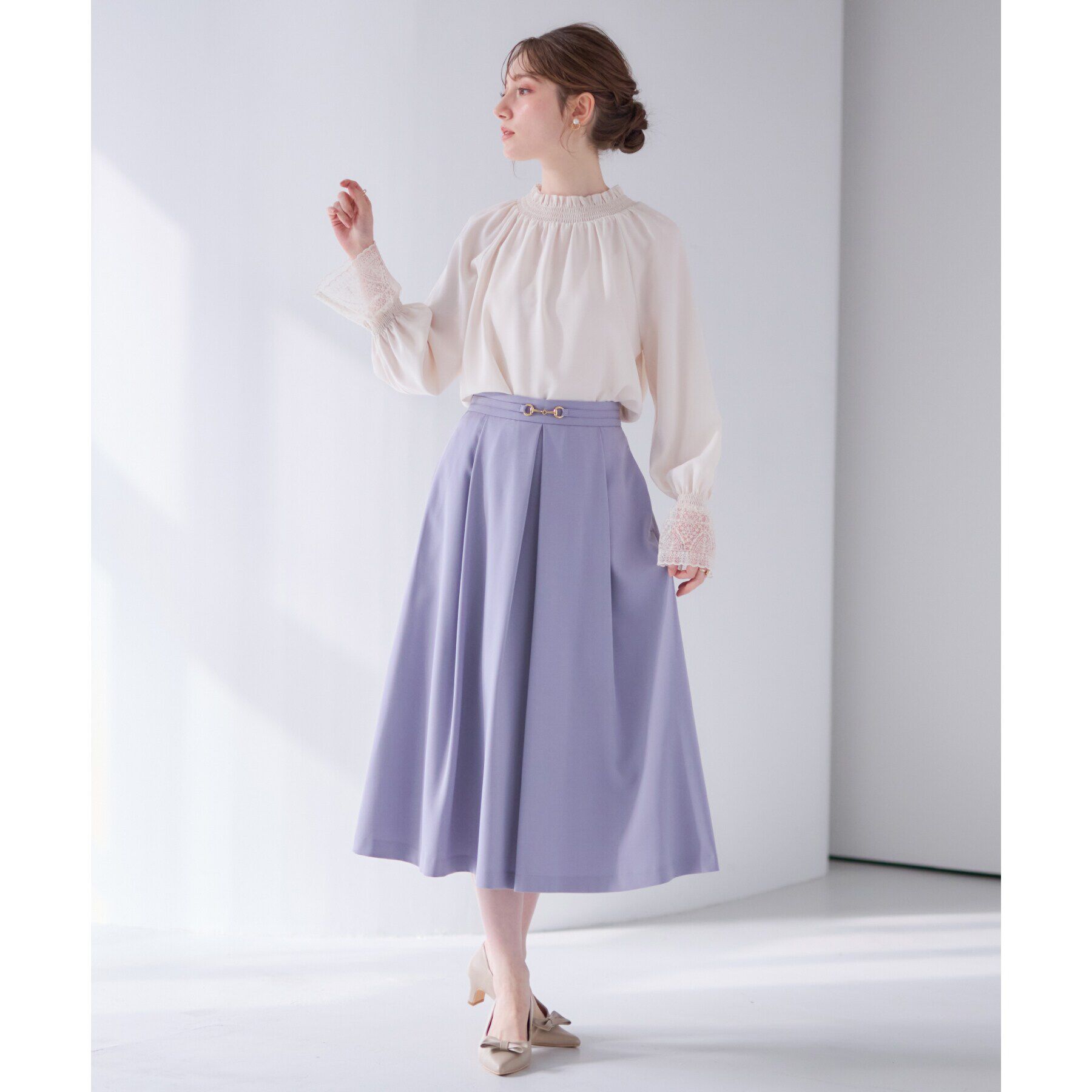 Couture broach「【大人可愛い・通勤】レースキャンディーシャーリングチュニック」|シャツ・ブラウス|