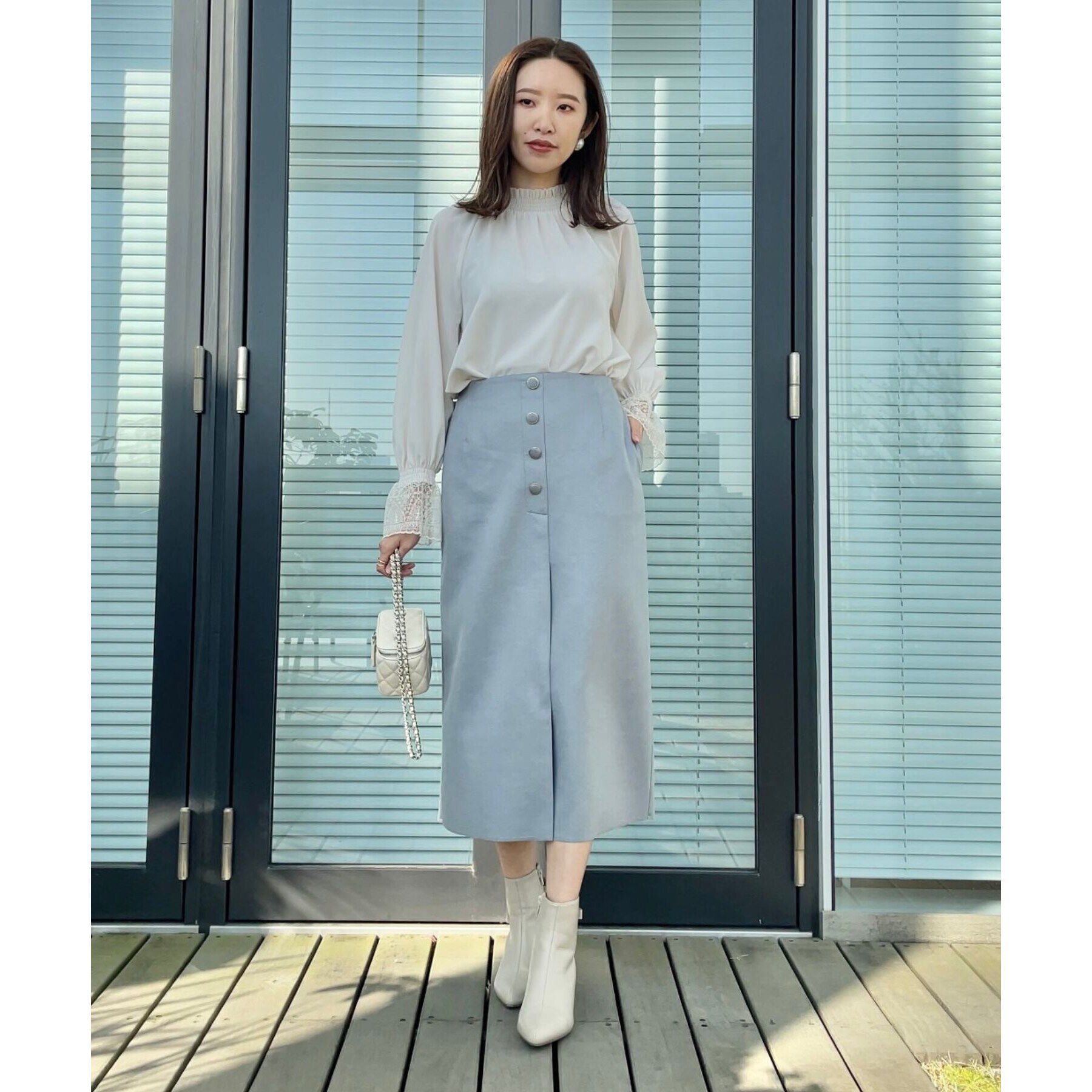 Couture broach「【大人可愛い・通勤】レースキャンディーシャーリングチュニック」|シャツ・ブラウス|