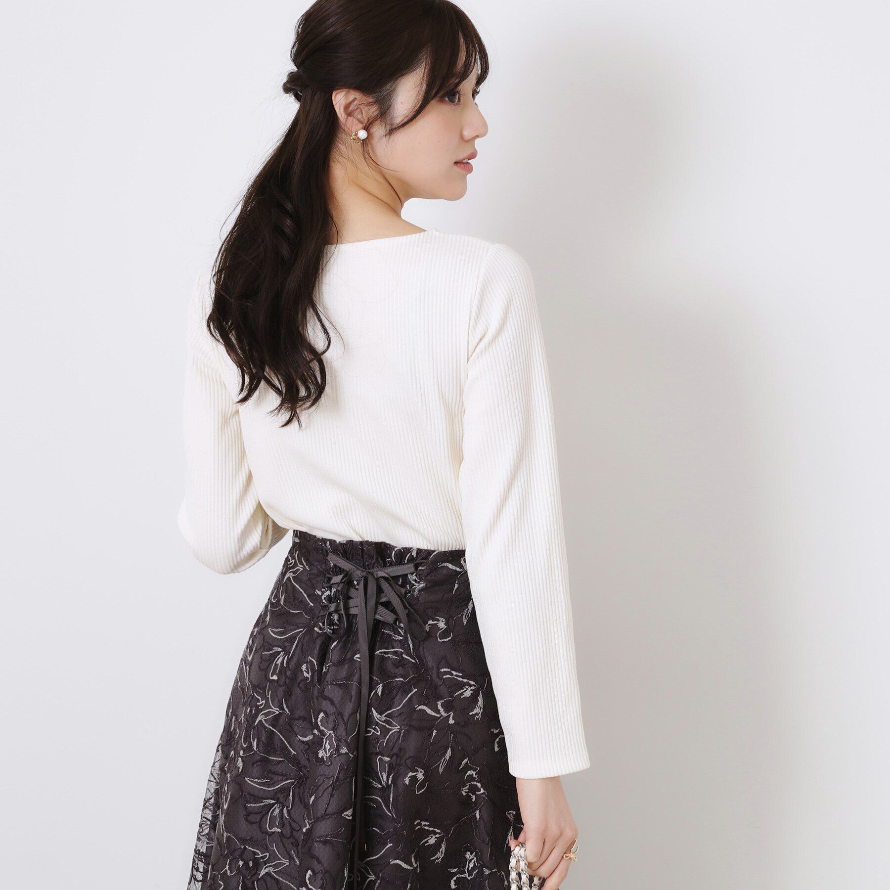 Couture broach「【新色あり/通勤/マシンウォッシャブル・アンチピリング機能付き】ハートネックテレコプルオーバー」|Tシャツ・カットソー|