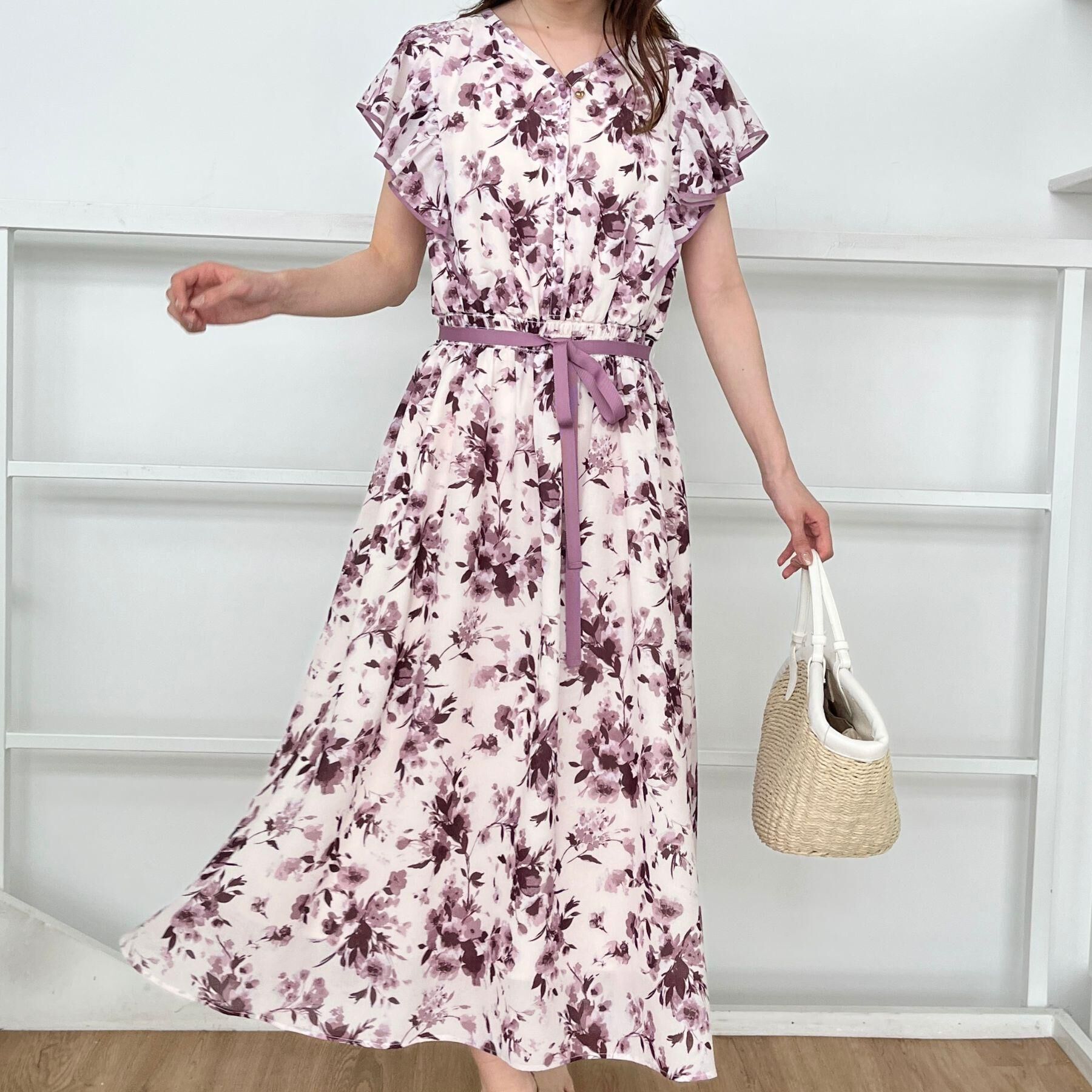 Couture broach「【花柄・華やか・一枚で着映え】サマーフラワーブーケワンピース」|ワンピース|