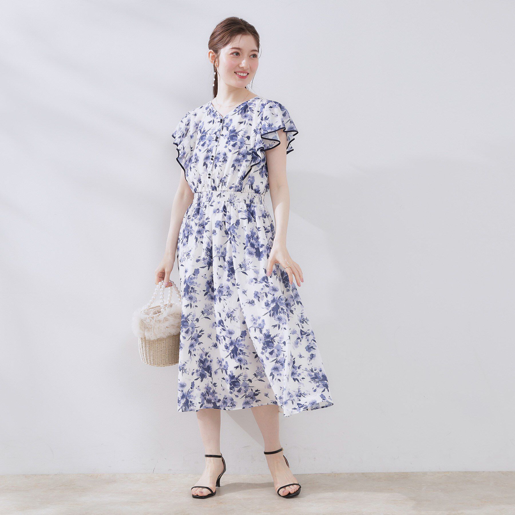 Couture broach「【花柄・華やか・一枚で着映え】サマーフラワーブーケワンピース」|ワンピース|